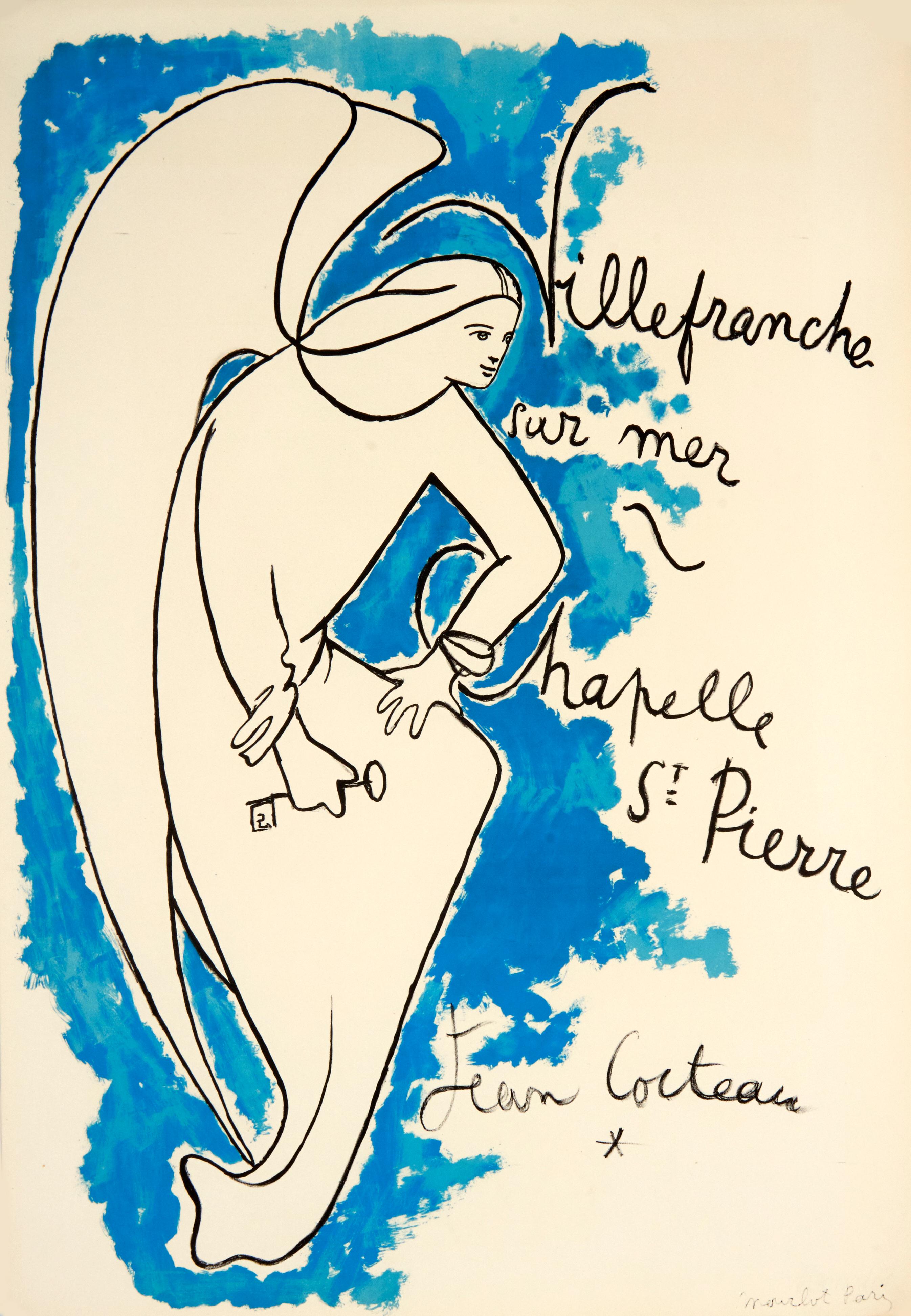 Artist: Jean Cocteau

Medium: Original Lithographic Poster, 1957

Dimensions: 29.5 x 20.5 in, 74.9 x 52.07 cm

Arches Paper - Excellent Condition A

This iconic and original lithographic poster was created by Jean Cocteau to celebrate the Chapelle