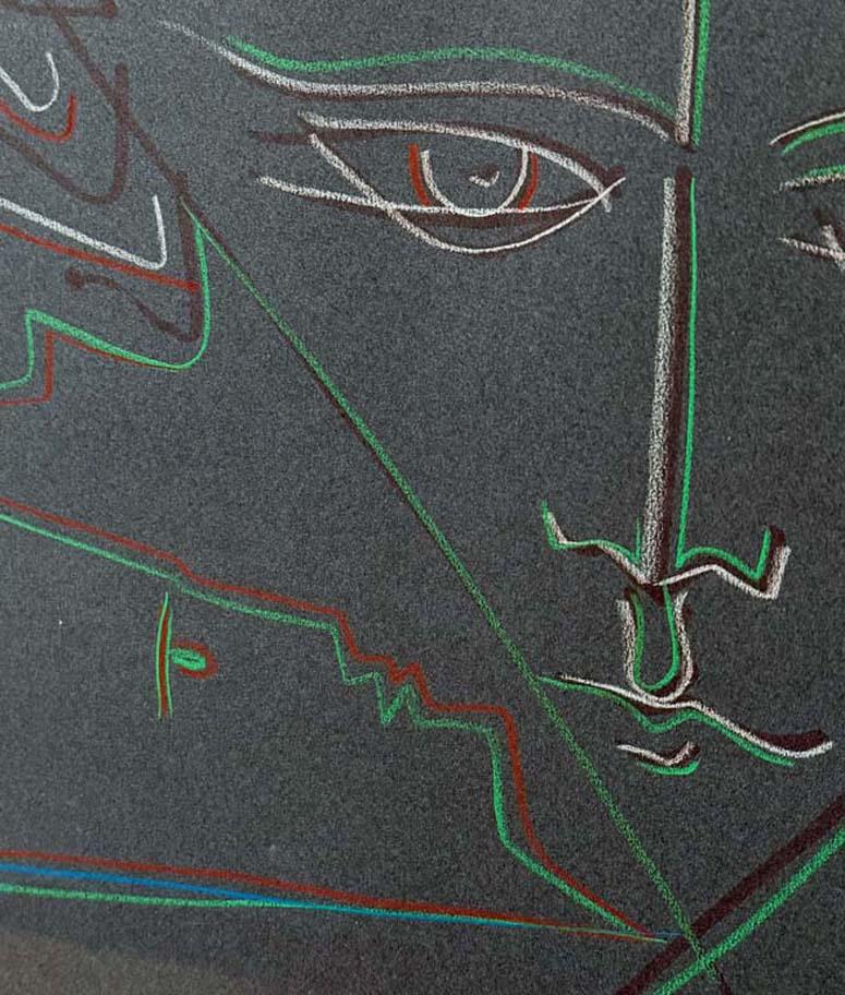 French Jean Cocteau: Pastel on Paper