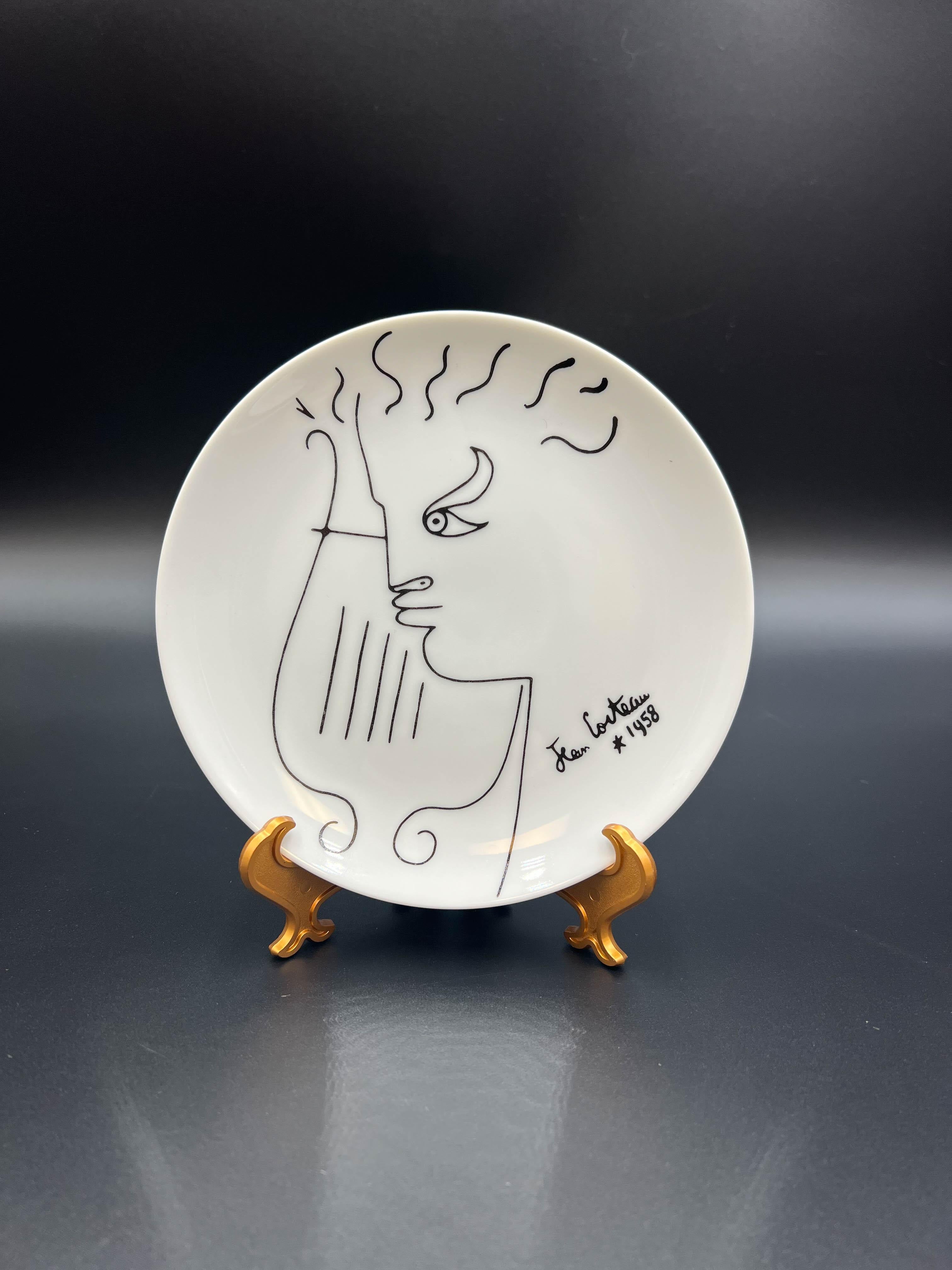 French Jean Cocteau Plates by Limoges, 1958 - Set of 4 For Sale