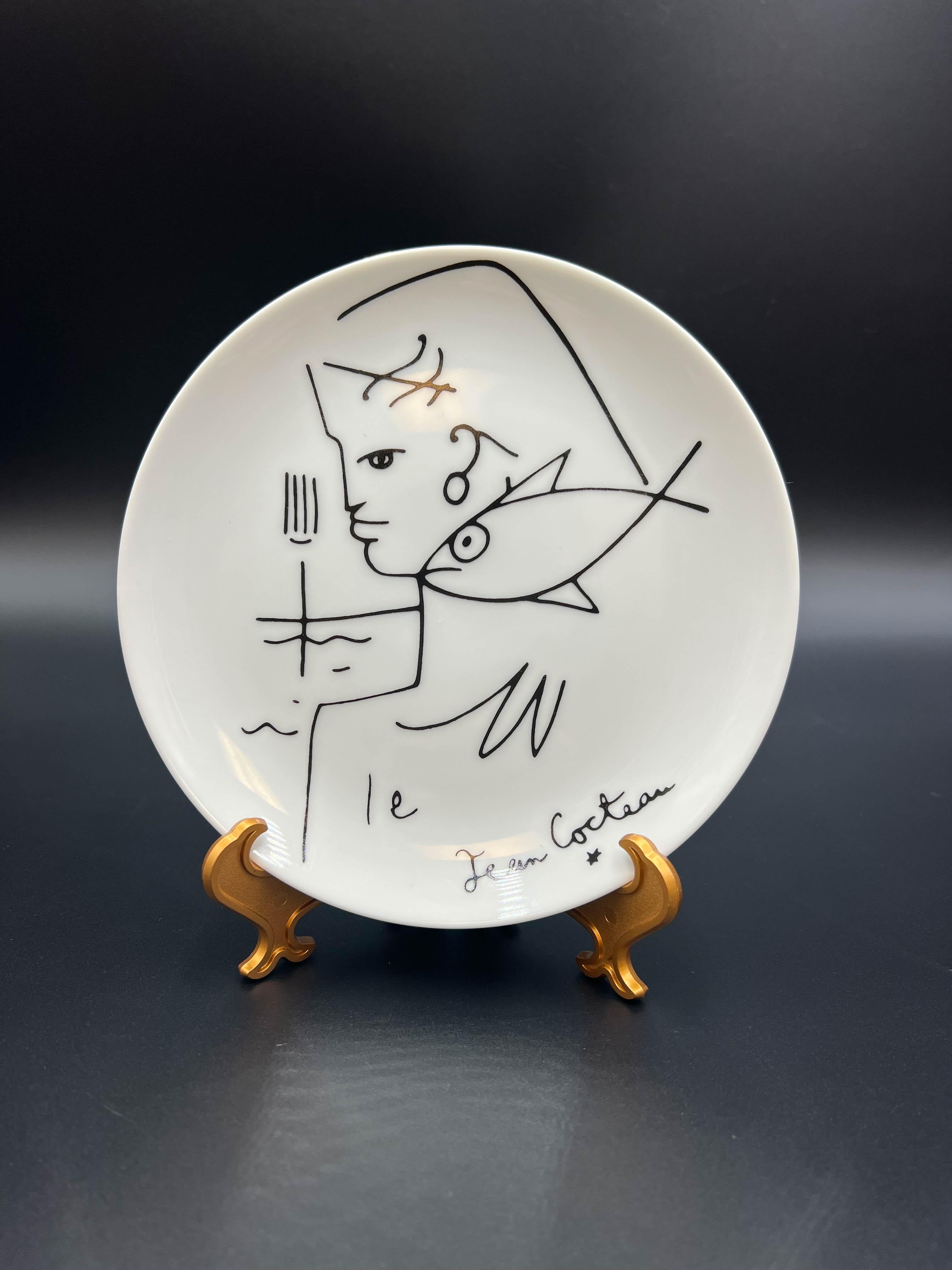 Fired Jean Cocteau Plates by Limoges, 1958 - Set of 4 For Sale