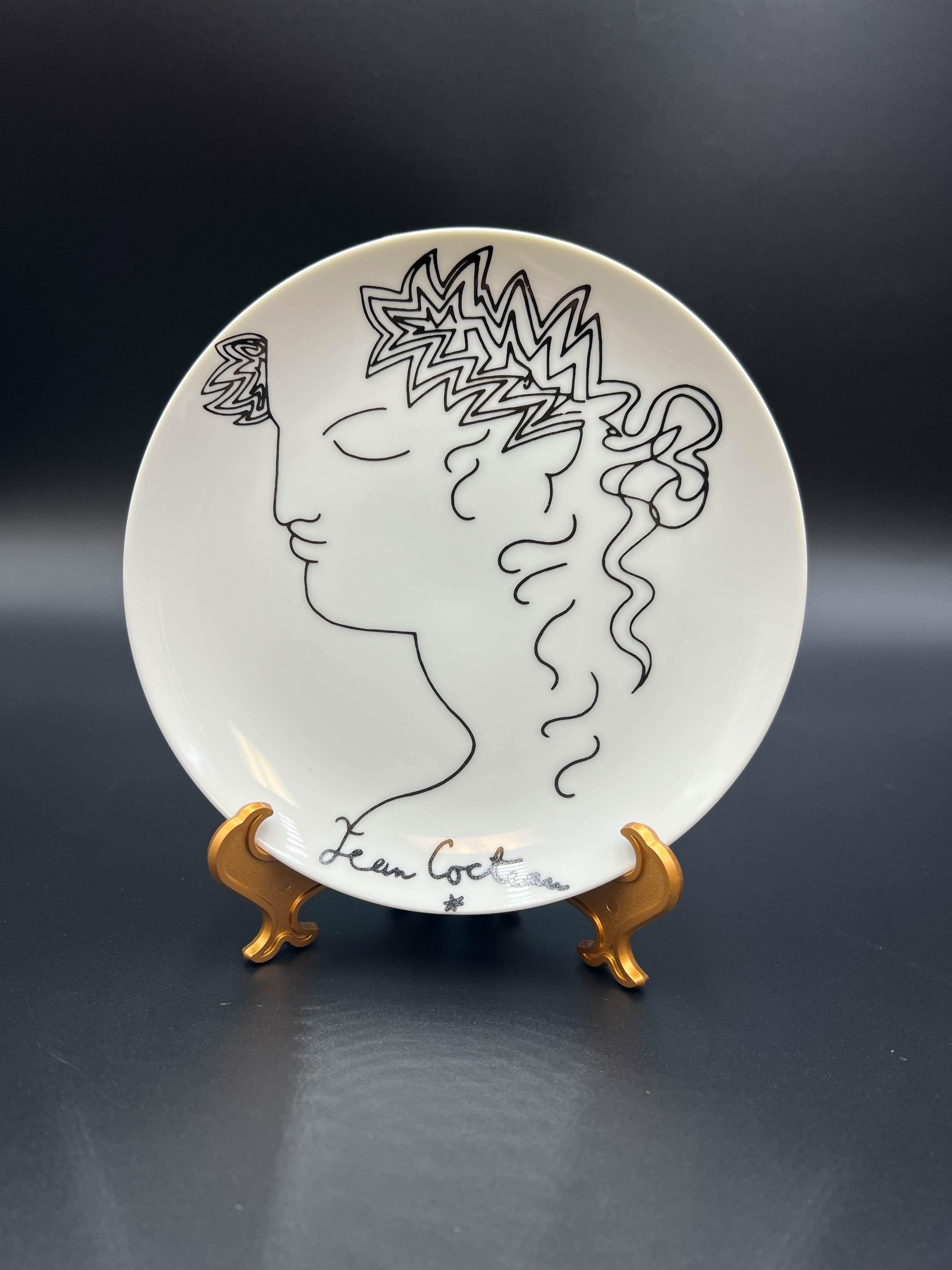 Jean Cocteau Plates by Limoges, 1958 - Set of 4 In Good Condition For Sale In Palm Beach Gardens, FL