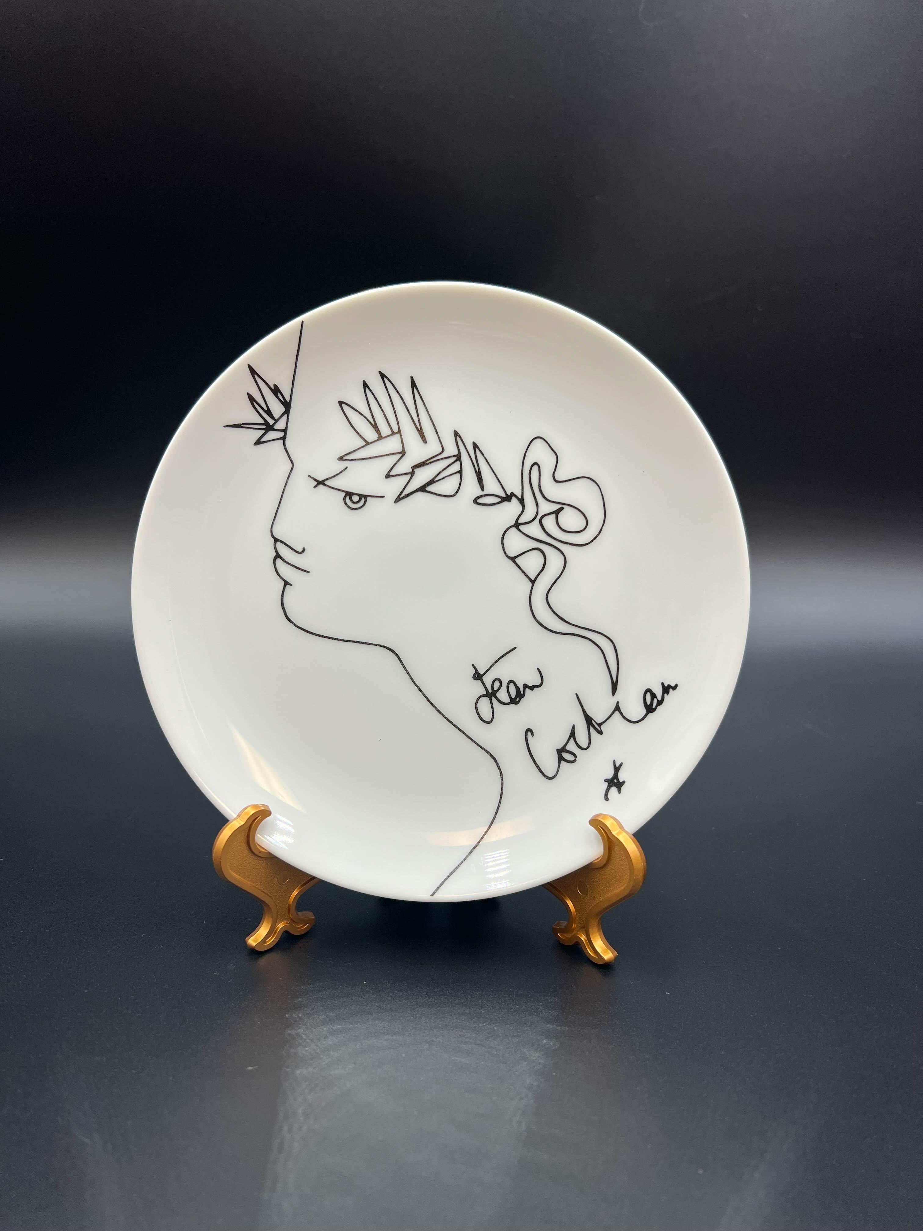 Jean Cocteau-Teller von Limoges, 1958, 4er-Set (Mitte des 20. Jahrhunderts) im Angebot