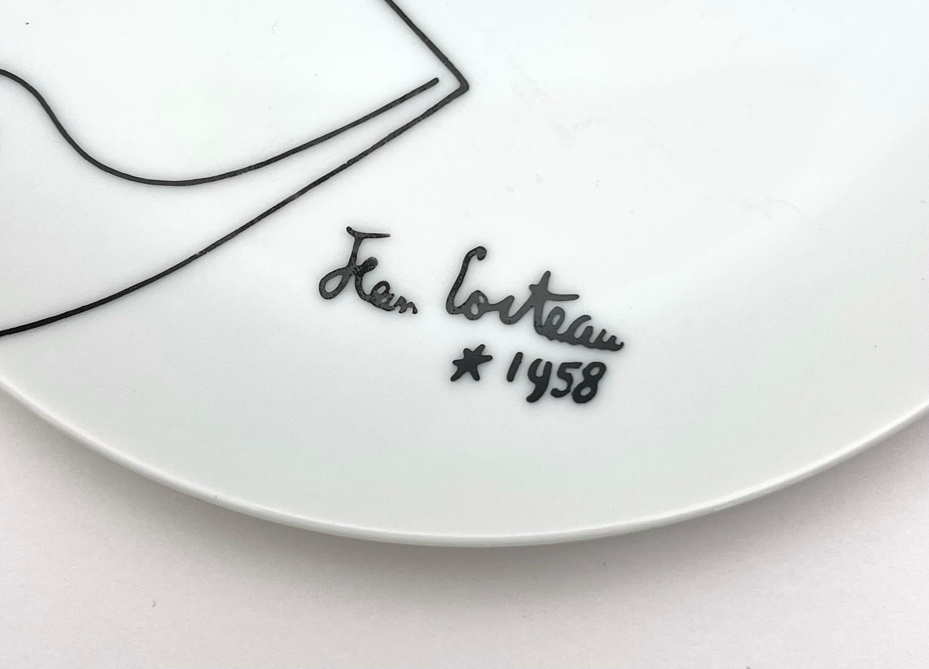 Jean Cocteau Plates by Limoges, Set of 8 4