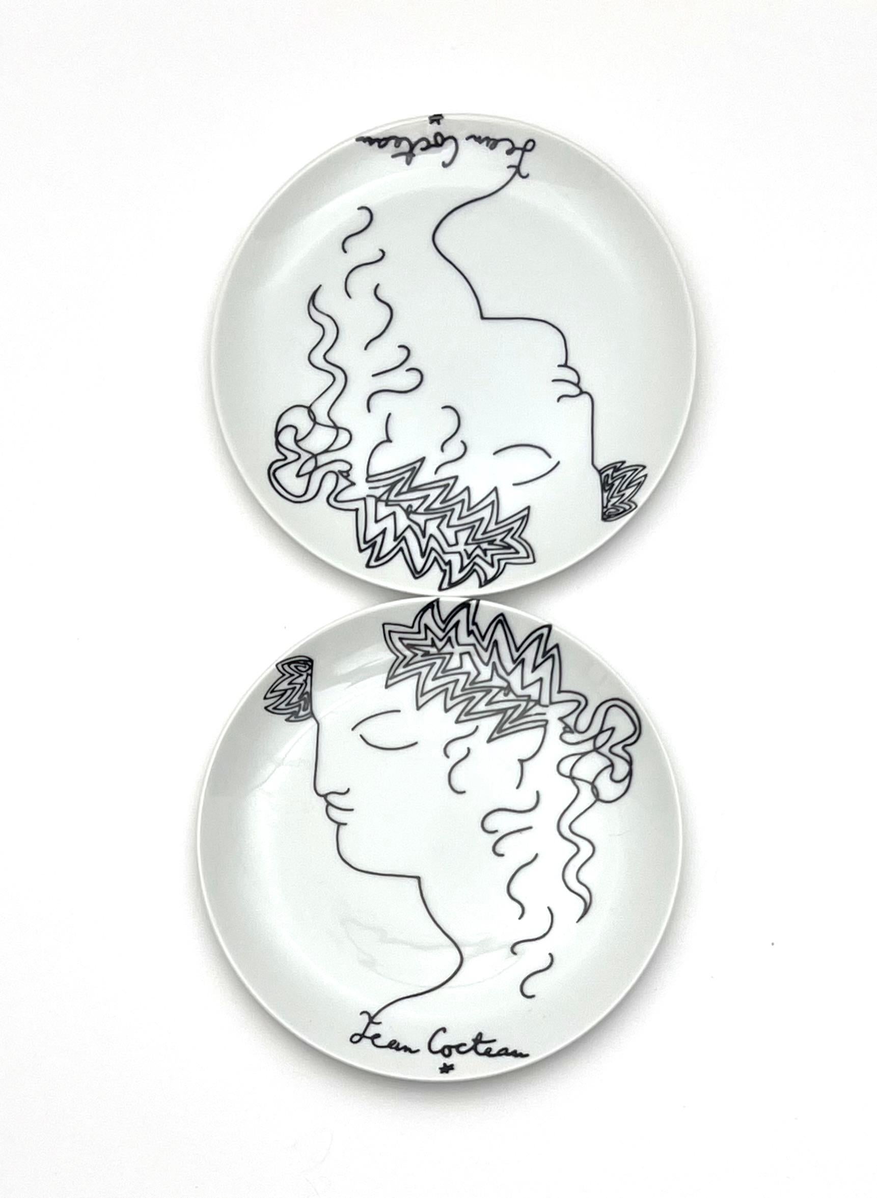 Jean Cocteau Plates by Limoges, Set of 8 2