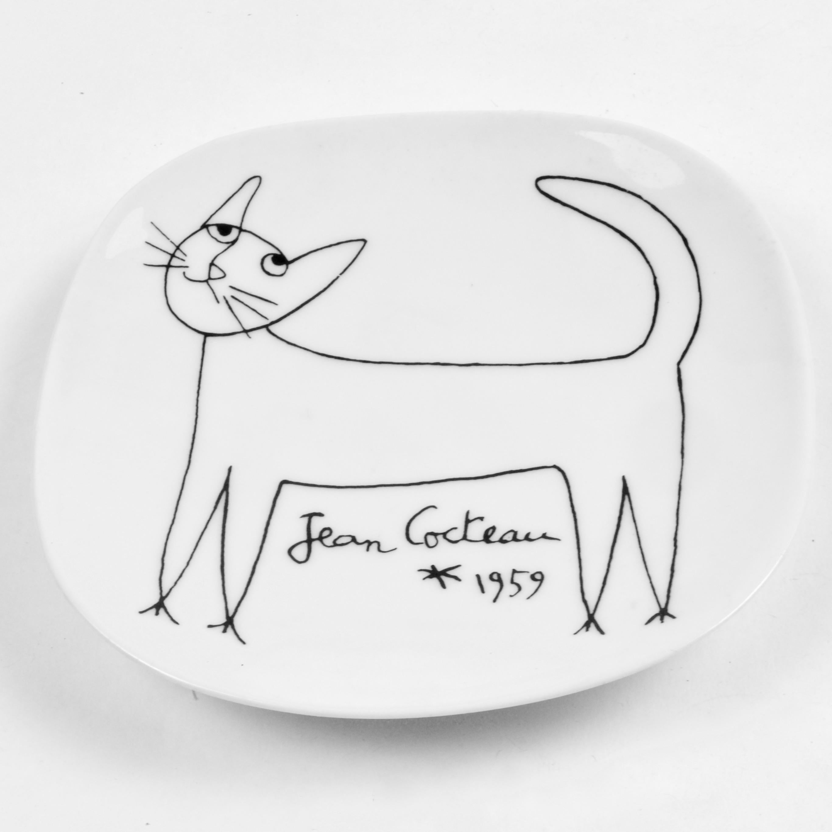 Mid-Century Modern Jean Cocteau Porcelain Dish for Limoges, 1959