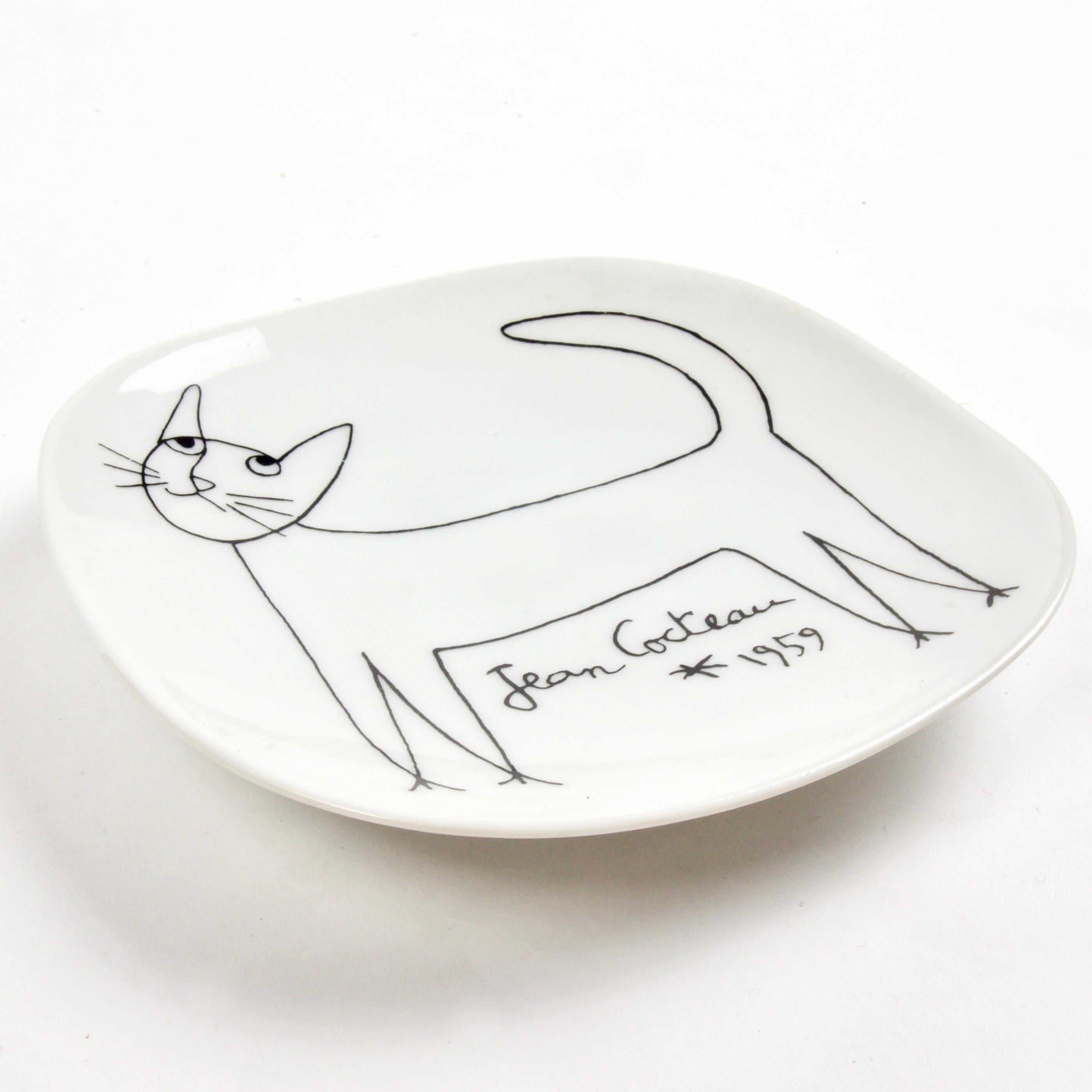 French Jean Cocteau Porcelain Dish for Limoges, 1959