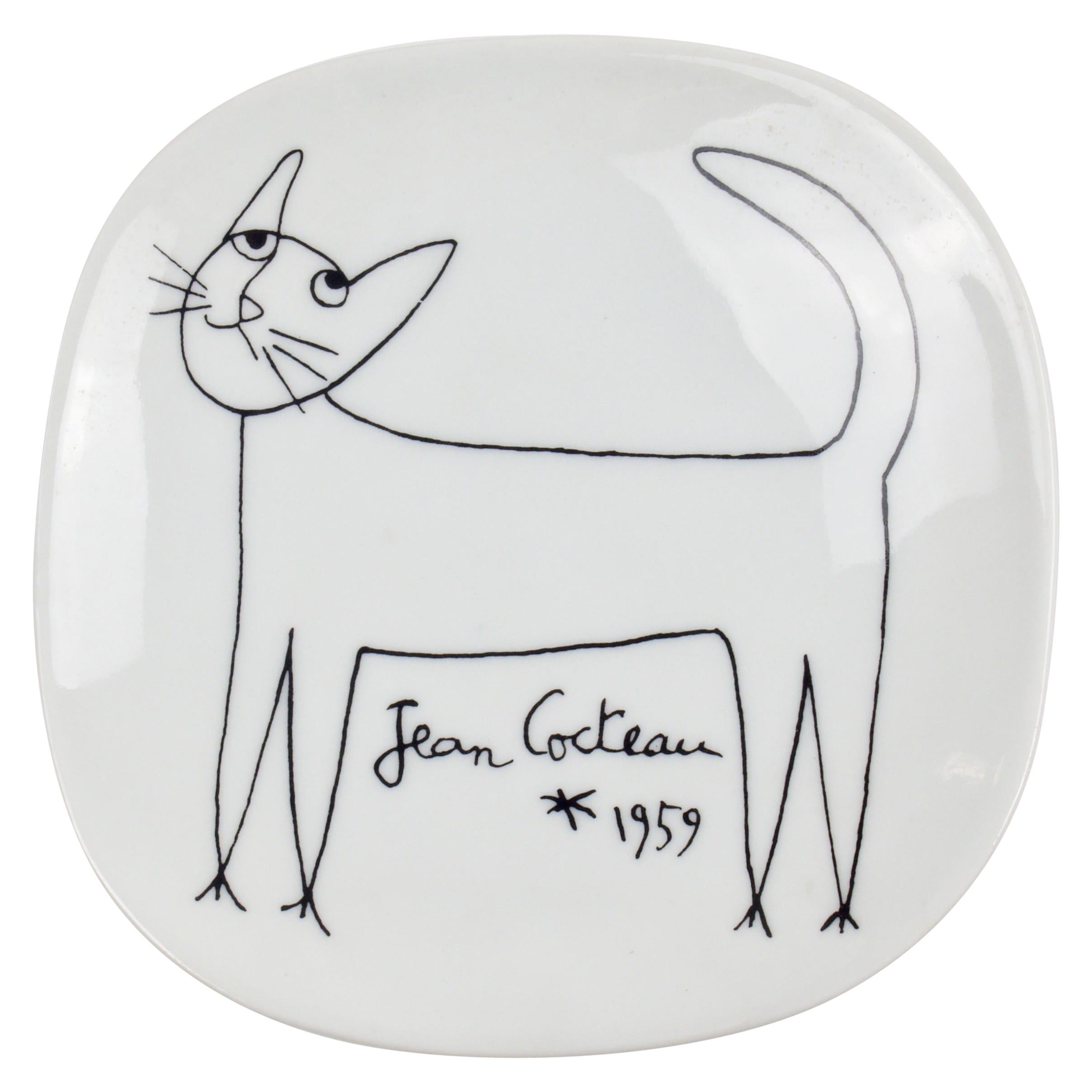 Assiette en porcelaine Jean Cocteau pour Limoges:: 1959