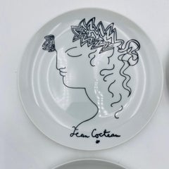 Piatto in porcellana Jean Cocteau Limoges Francia, set di 4 pezzi