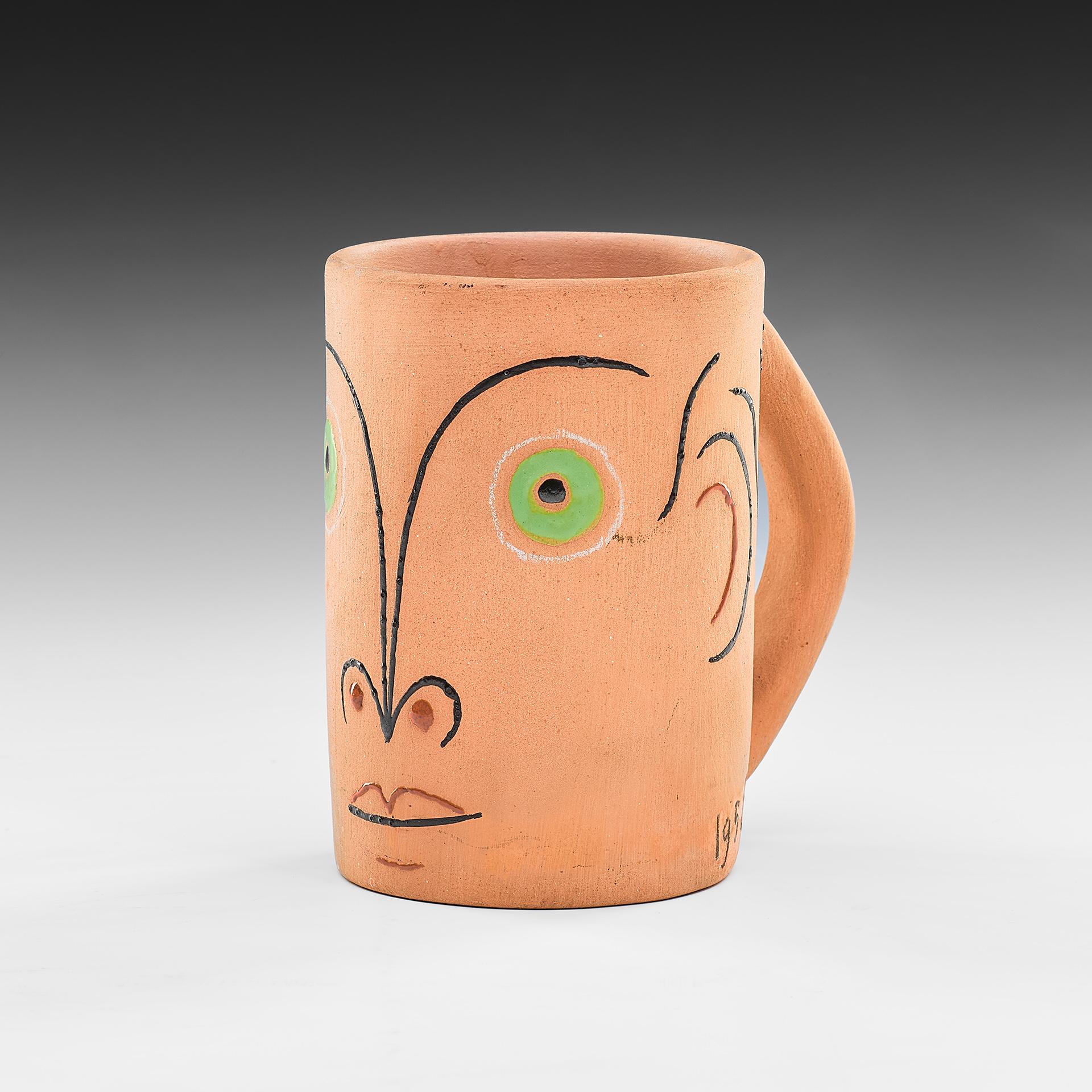 Figurative Print de Jean Cocteau - "Buveur au yeux verts