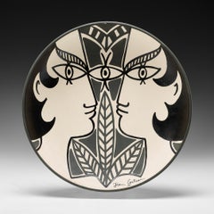 " Le Thêatre Antique " glazed earthenware plate Centre Méditerranéen Cap d'ail
