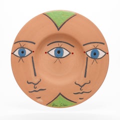 " Les trois-Yeux " cardinal plate  . Favorite 's Picasso one 