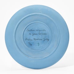 Mercure Ceramic Plate by Jean Cocteau, Surrealist, Signed, 1958, 5/20