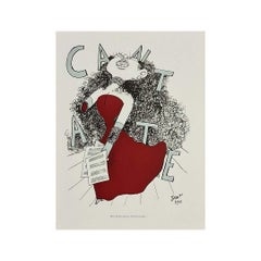 1933 Original print of Jean Cocteau - Cantate - Art Deco