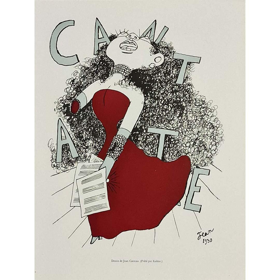 Schöner Druck von Jean Cocteau 🇫🇷 (1889-1963), einem französischen Dichter, Maler, Zeichner, Dramatiker und Filmemacher. In der Werkstatt von Madeleine Jolly und Philippe Madeline in Villefranche-sur-Mer schuf er mehr als 300 Keramiken und