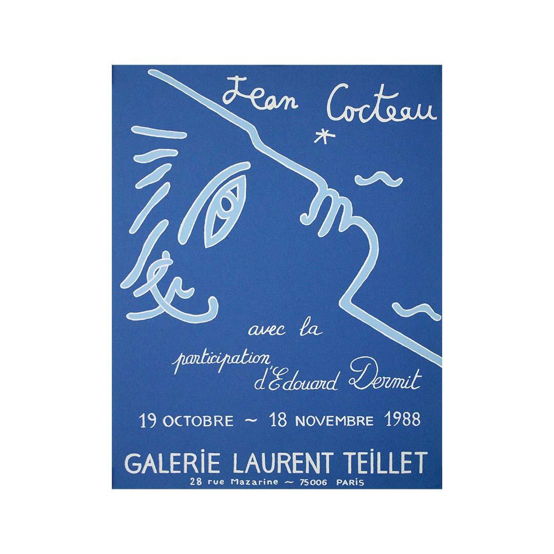 1988 manifesto originale della mostra di Jean Cocteau a Parigi 1