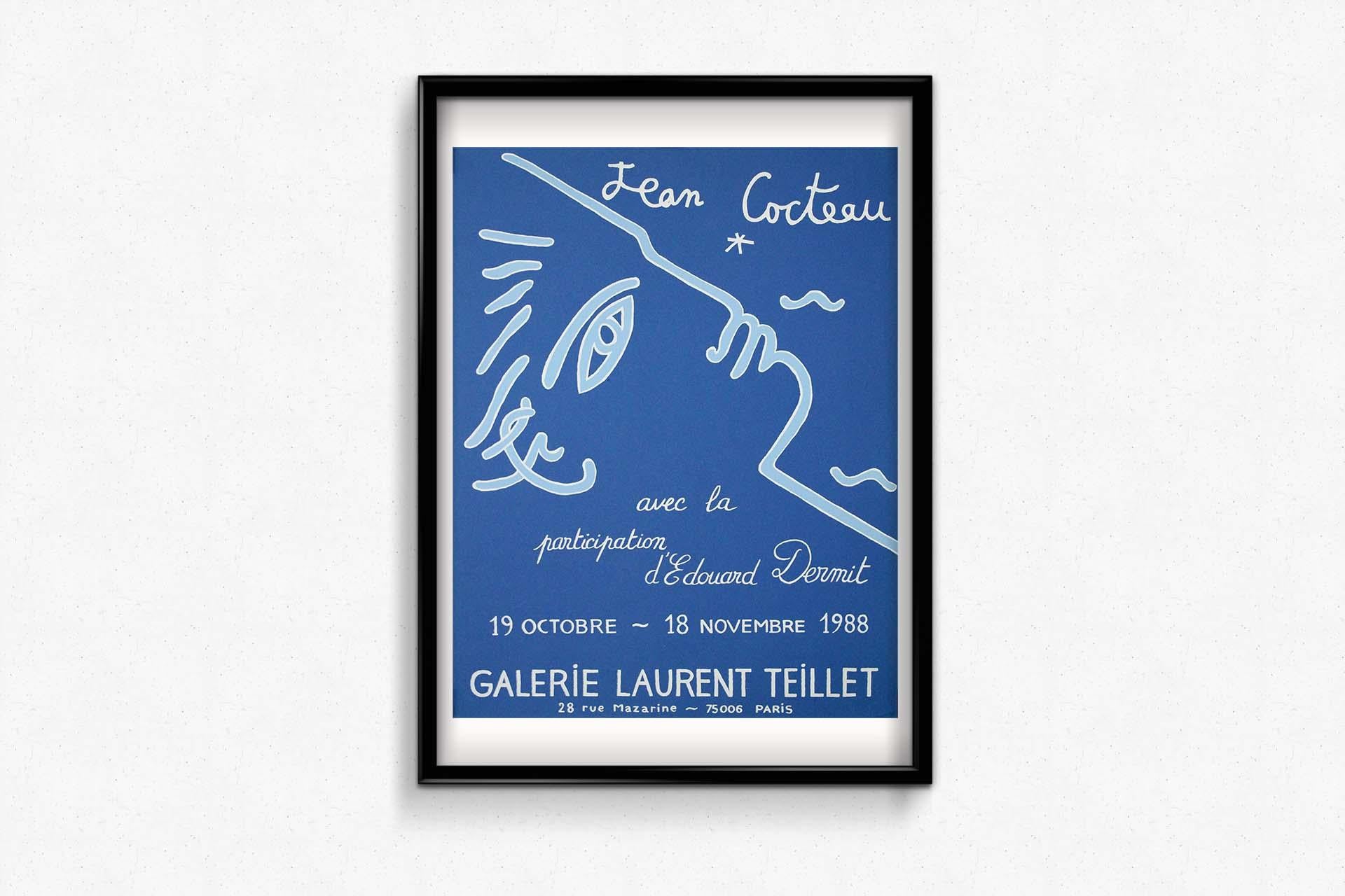 1988 manifesto originale della mostra di Jean Cocteau a Parigi 3
