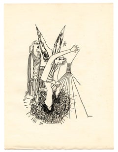 Antique (after) Jean Cocteau - copper plate engraving