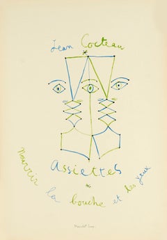 Assiettes, Nourrir Les Bouches et Les Yeux von Jean Cocteau – Lithographie