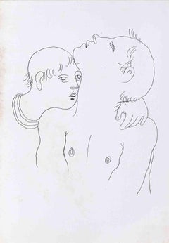 Brotherhood  - Original Lithograph by Jean Cocteau - Mid-20th Century