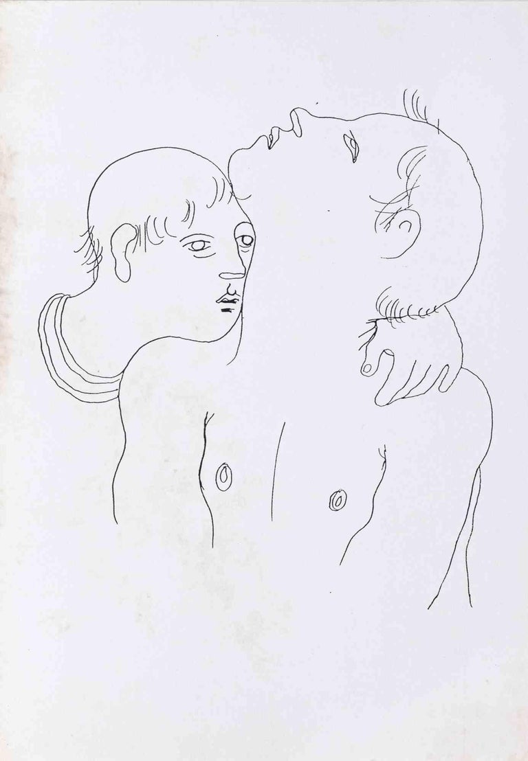 Brotherhood is an original Vintage Litograph realized by Jean Cocteau in mid-20th Century.

Good condition on a white paper.

No signature.

Jean Cocteau, born on July 5 , 1889 at Maisons-Laffitte 3 and died on October 11 , 1963 in Milly-la-Forêt ,