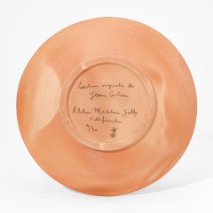 Chèvre-Pied Broutant Terracotta Plate, Signed, 1958, Edition 4/30