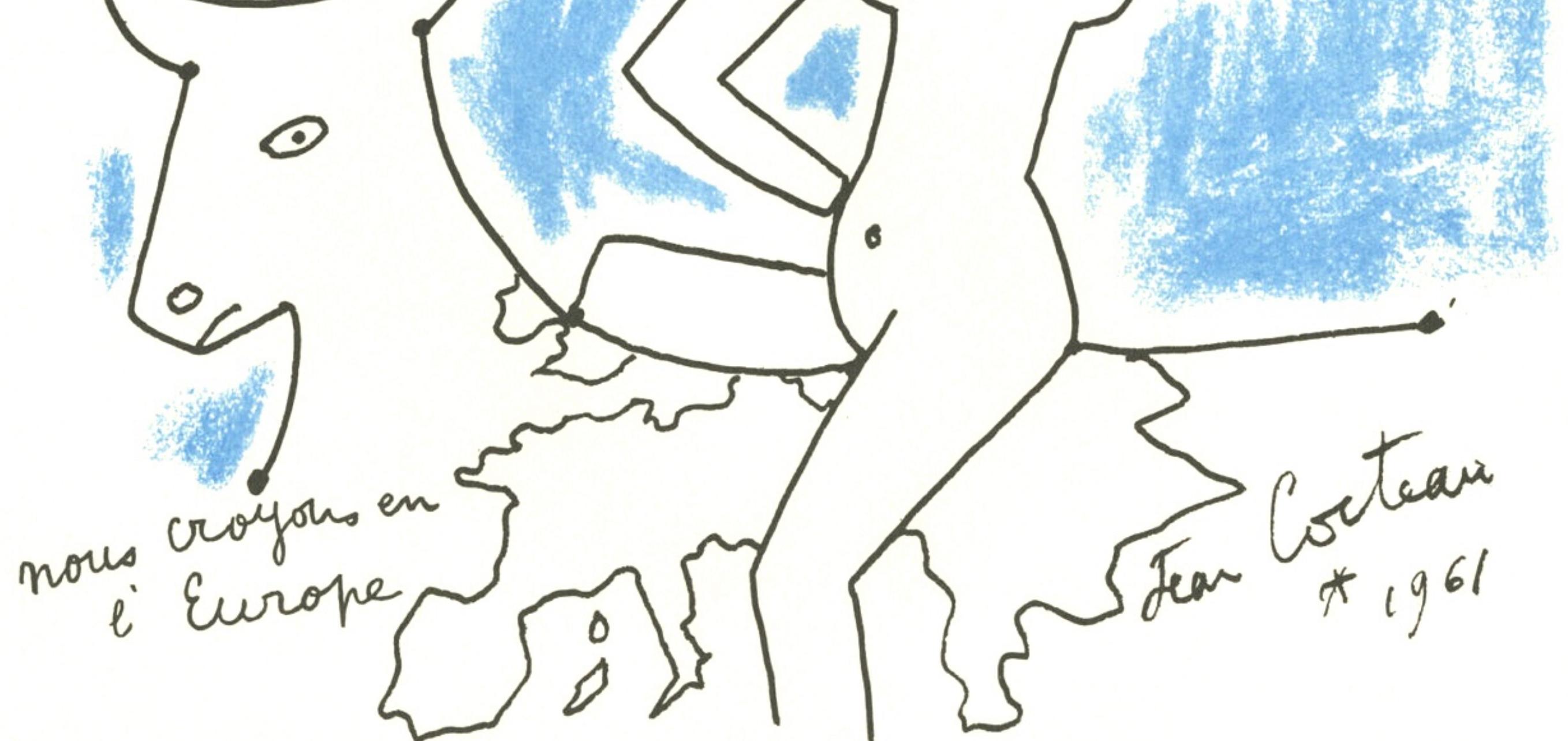 Cocteau, Composition, Nous croyons en l'Europe (after) - Modern Print by Jean Cocteau