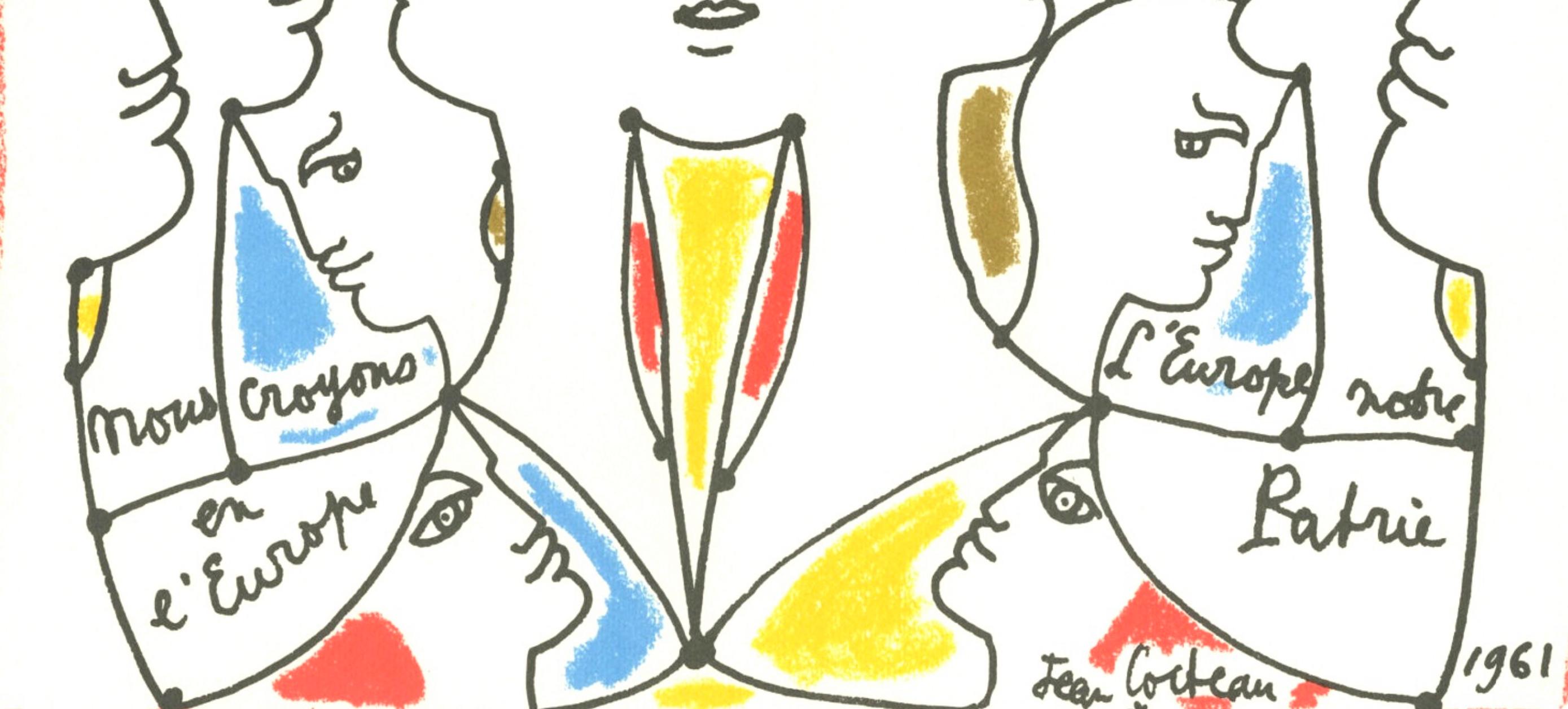 Cocteau, Composition, Nous croyons en l'Europe (after) - Modern Print by Jean Cocteau