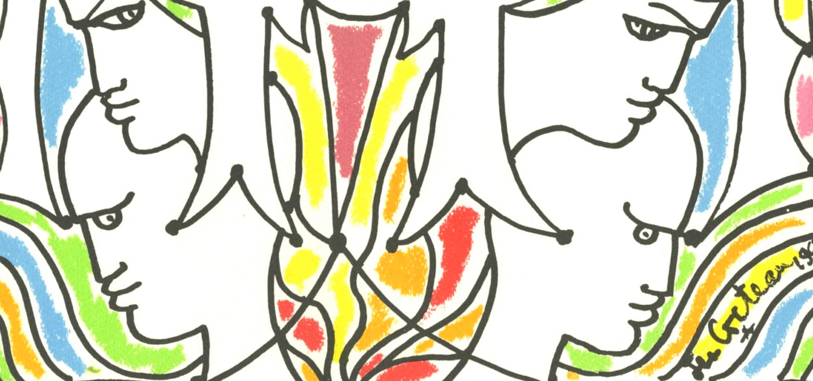 Cocteau, Composition, Nous croyons en l'Europe (d'après) - Moderne Print par Jean Cocteau