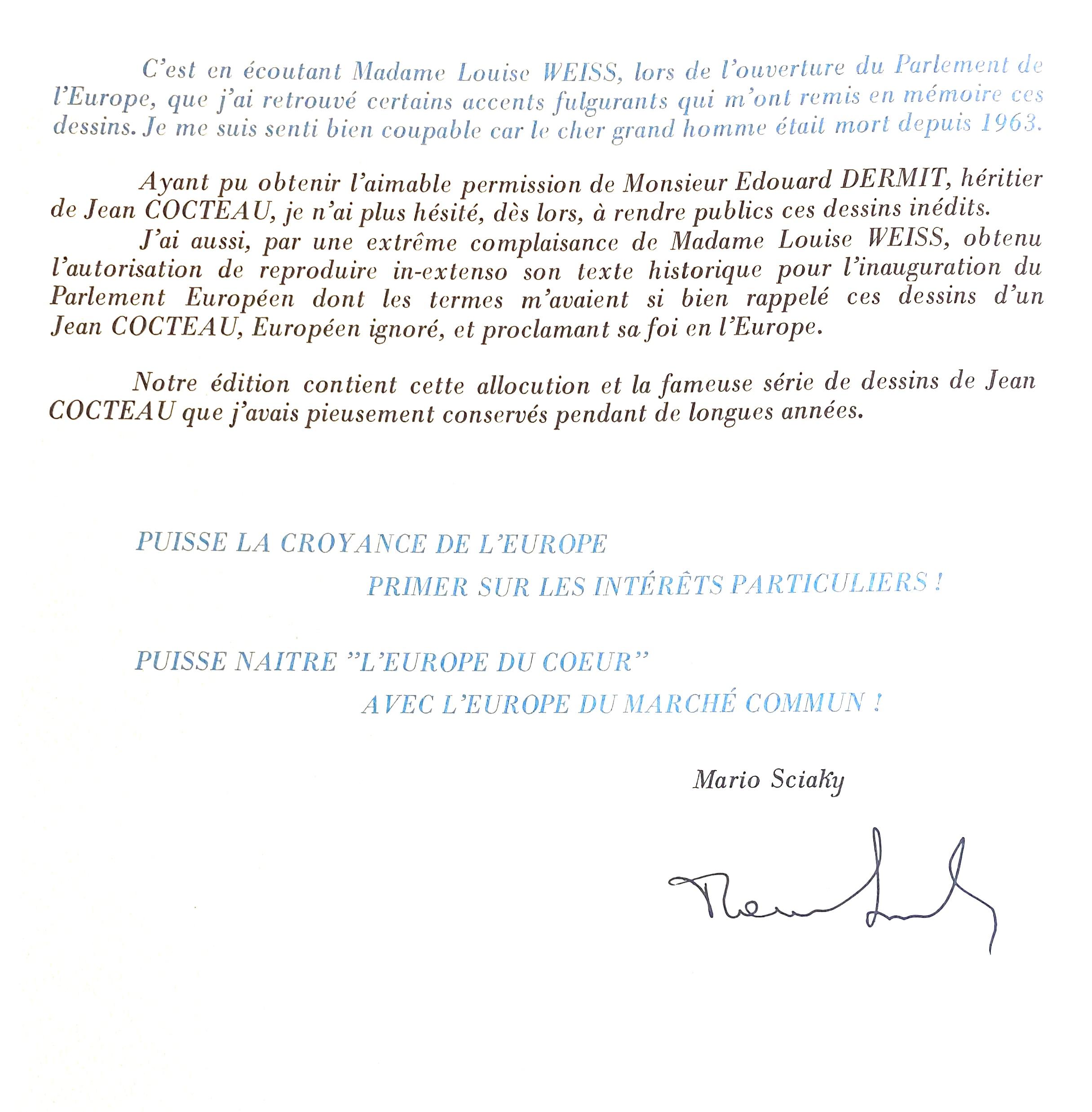 Cocteau, Composition, Nous croyons en l'Europe (d'après) en vente 1