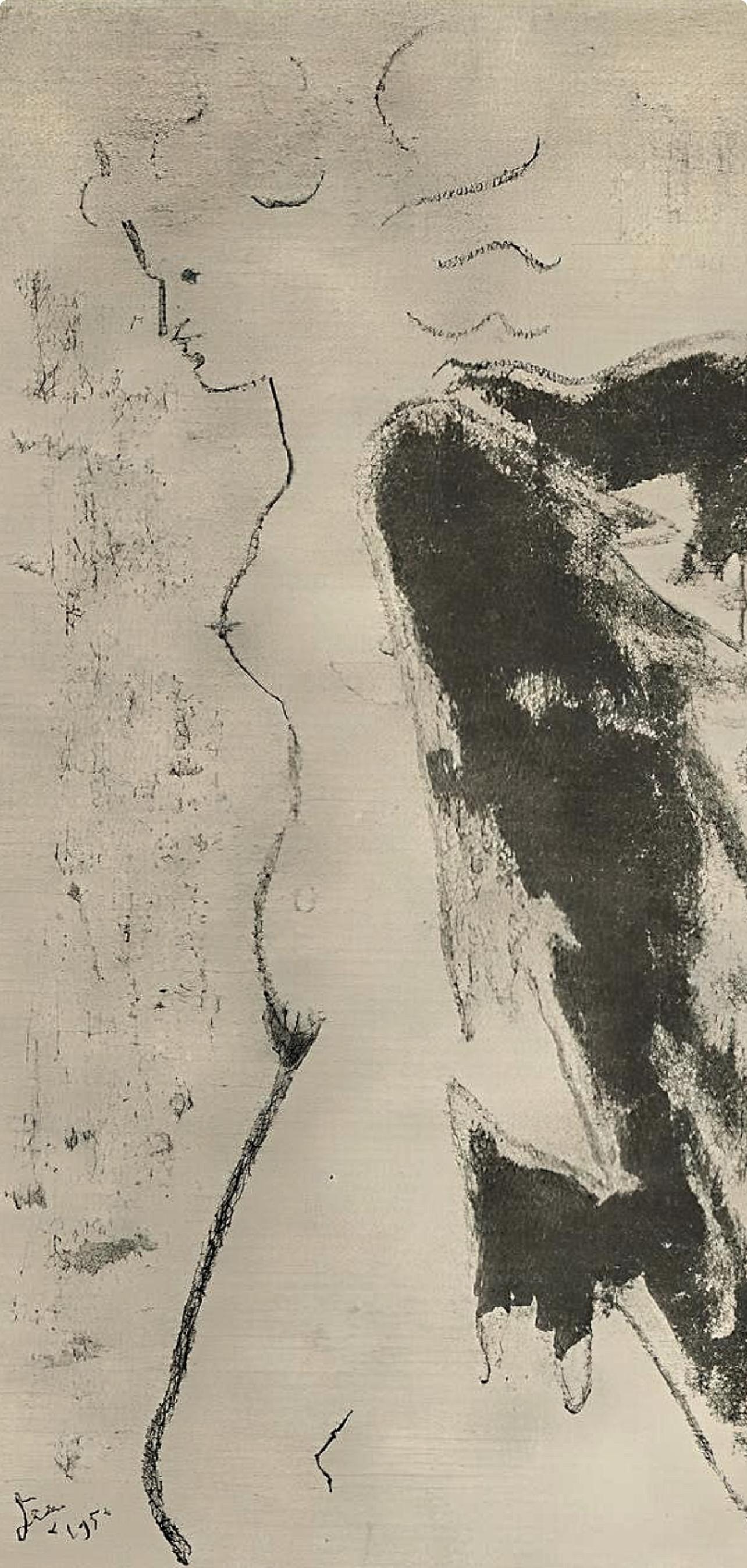 Cocteau, Composición, Sous le Manteau de Feu (después) - Print de Jean Cocteau