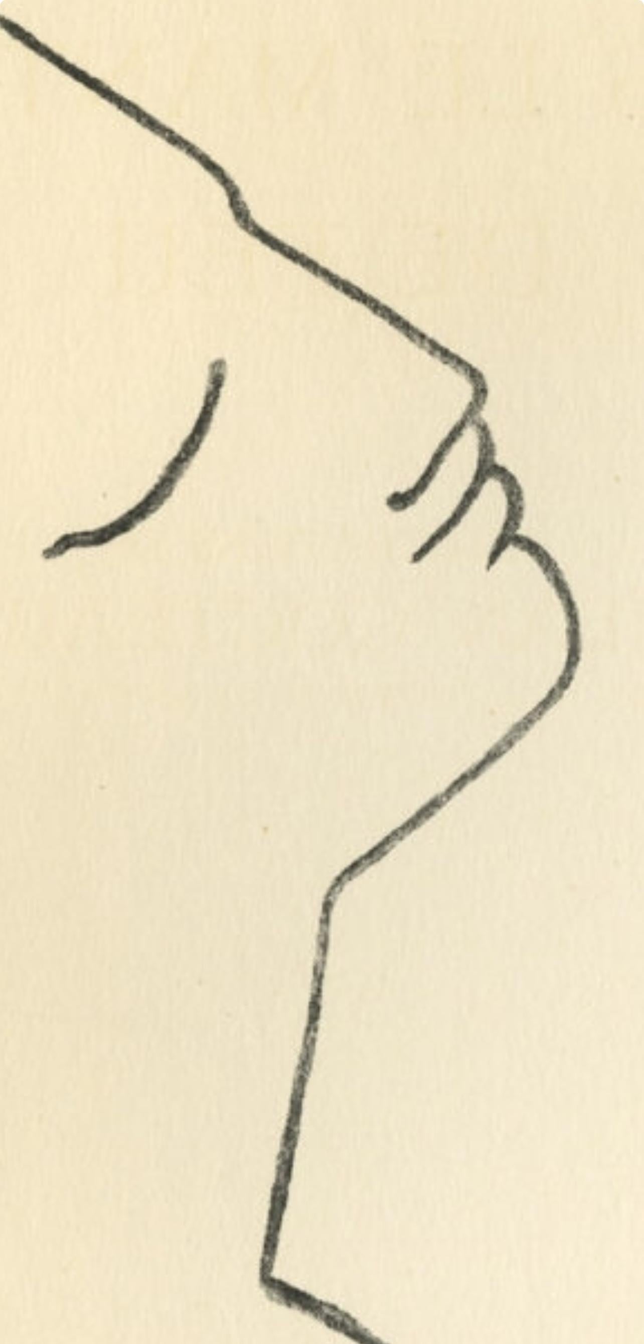 Cocteau, Composición, Sous le Manteau de Feu (después) - Print de Jean Cocteau