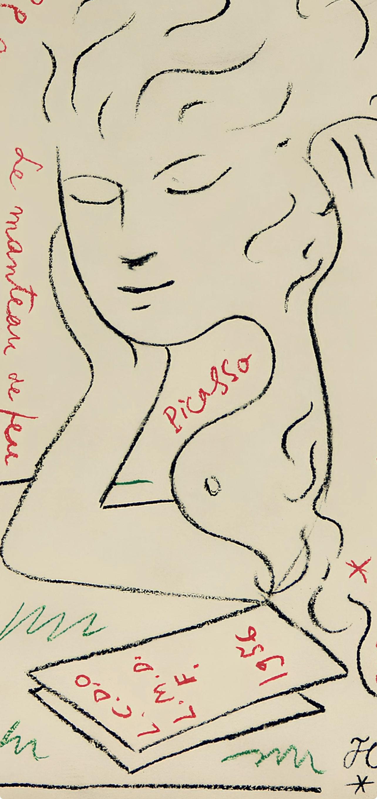 Cocteau, Composition, Sous le Manteau de Feu (after) - Print by Jean Cocteau