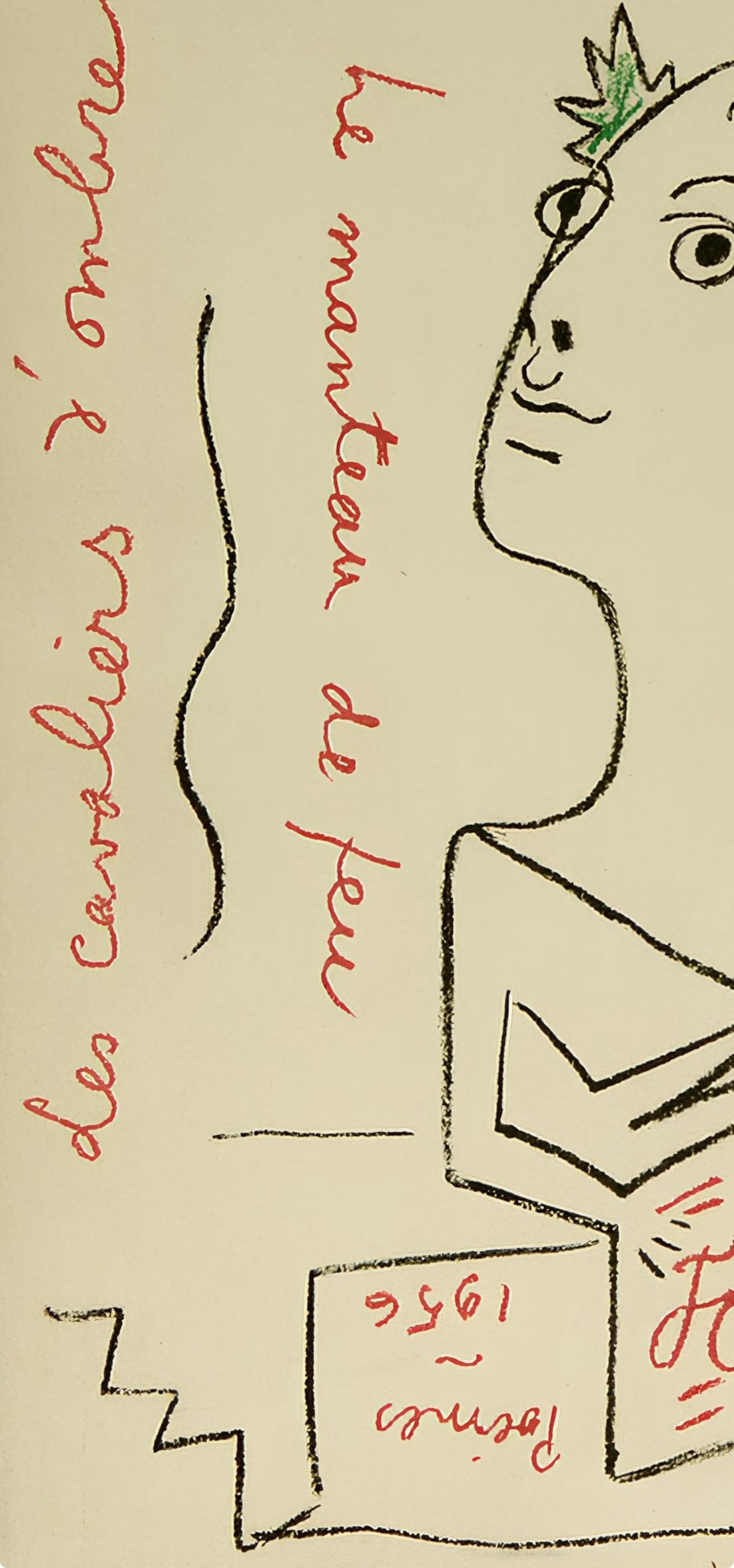 Cocteau, Composición, Sous le Manteau de Feu (después) - Print Moderno de Jean Cocteau