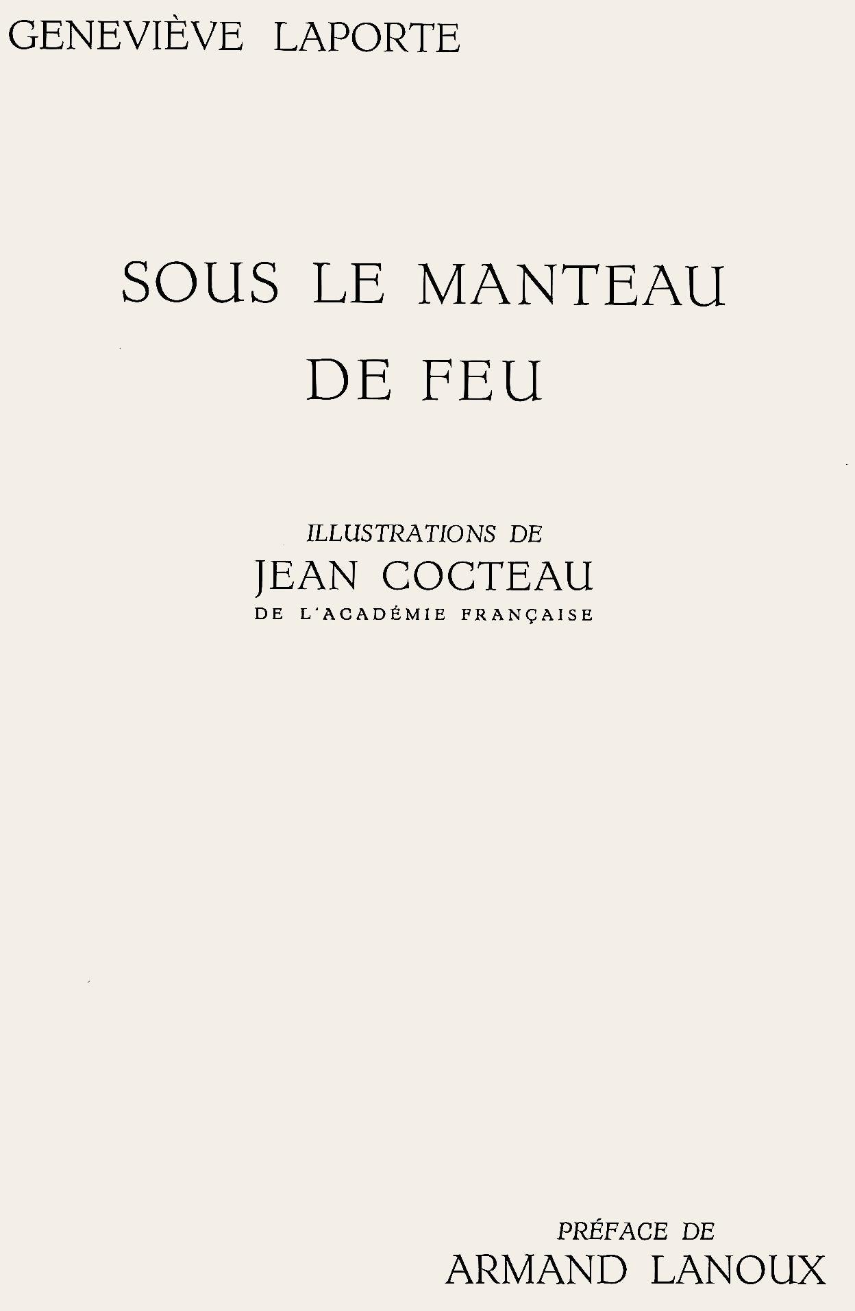 Cocteau, Composición, Sous le Manteau de Feu (después) - Landscape Print Beige de Jean Cocteau