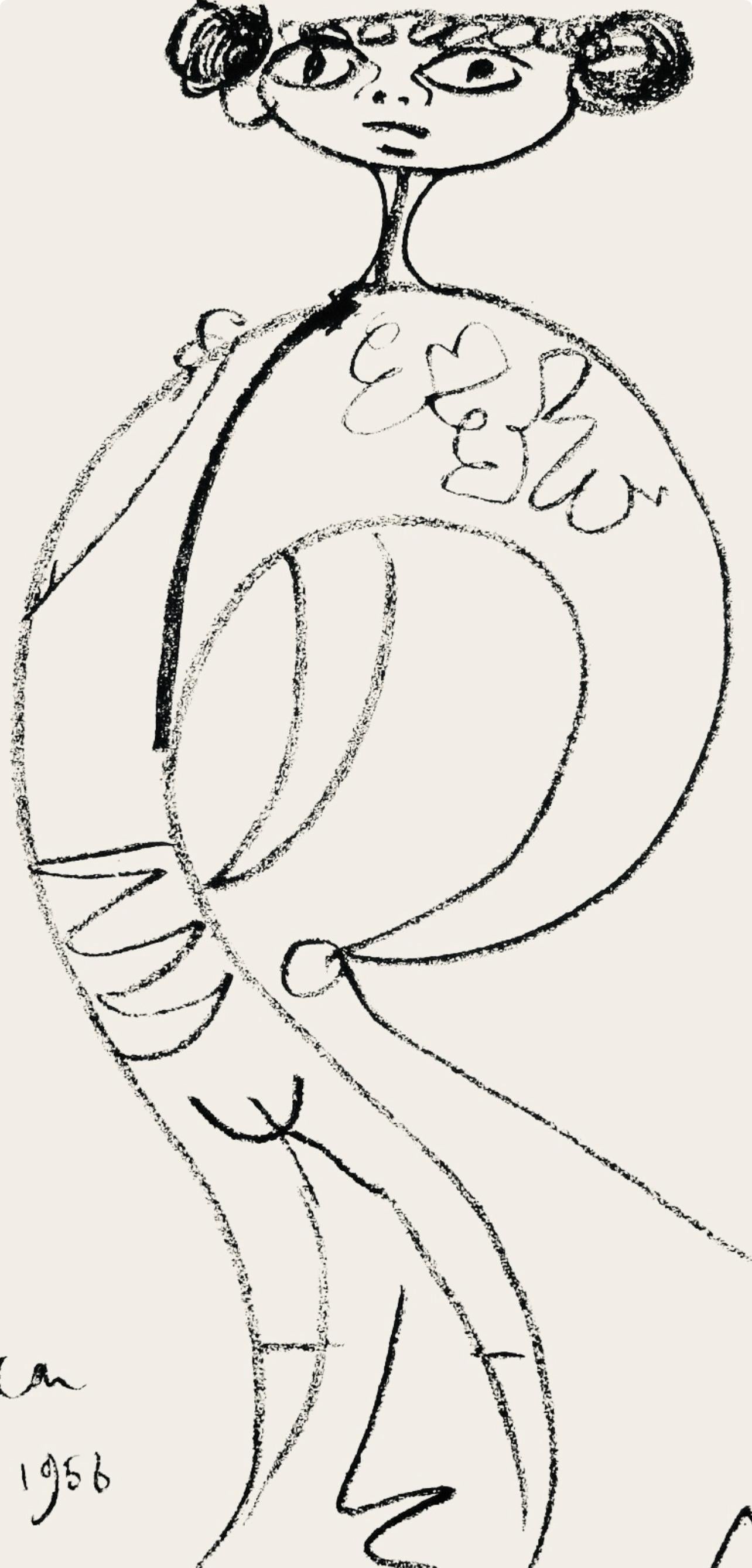 Cocteau, Composición, Taureaux (después) - Print de Jean Cocteau