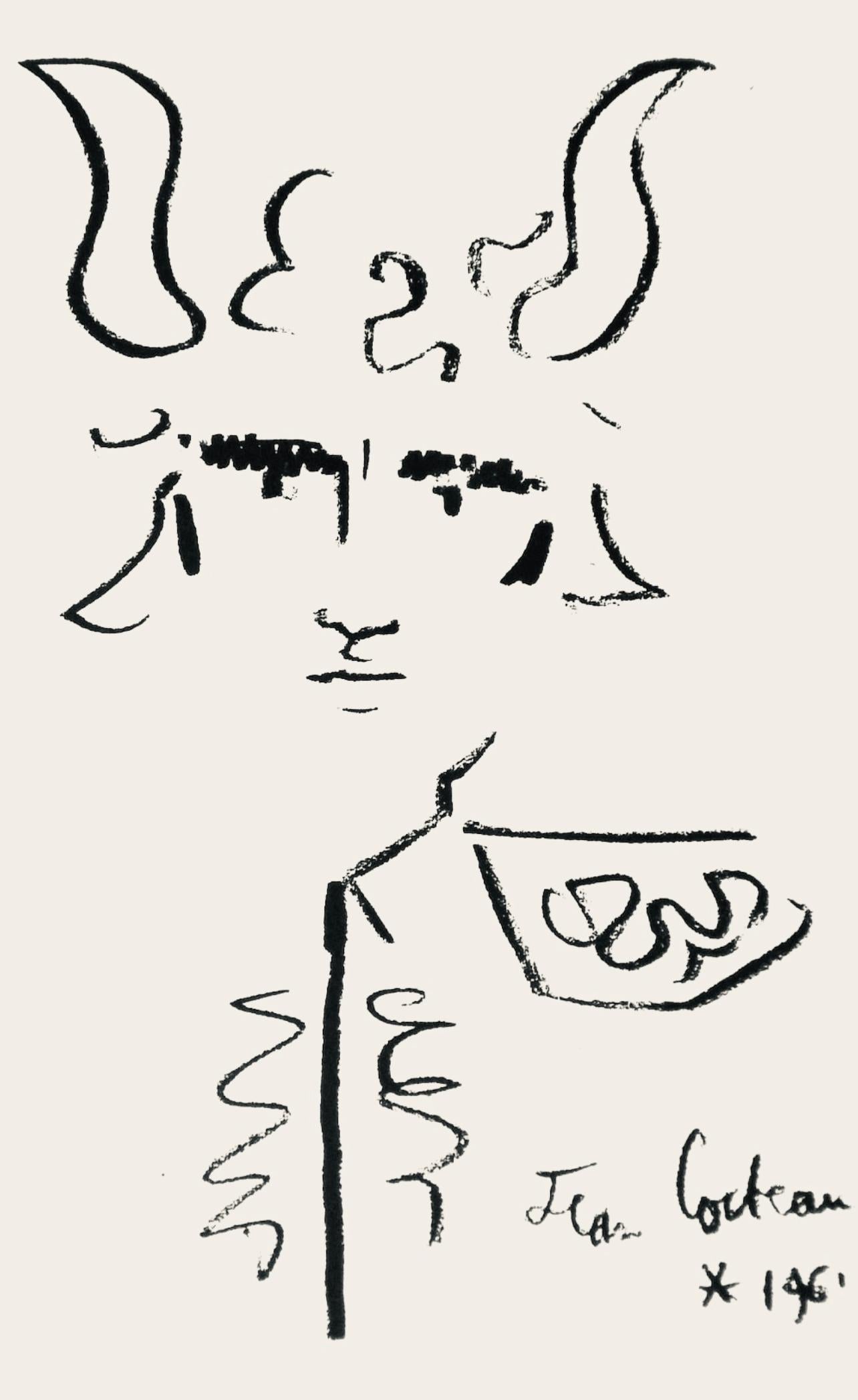 Cocteau, Composición, Taureaux (después) - Print de Jean Cocteau