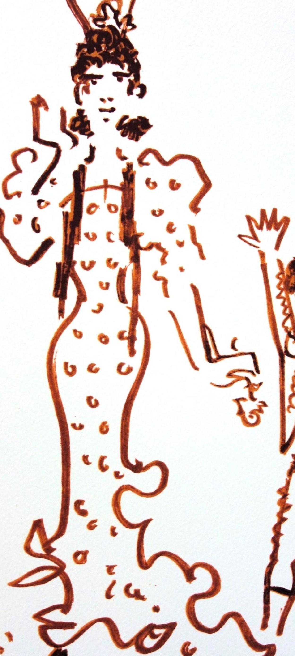 Cocteau, Composition, Taureaux (after) - Print by Jean Cocteau