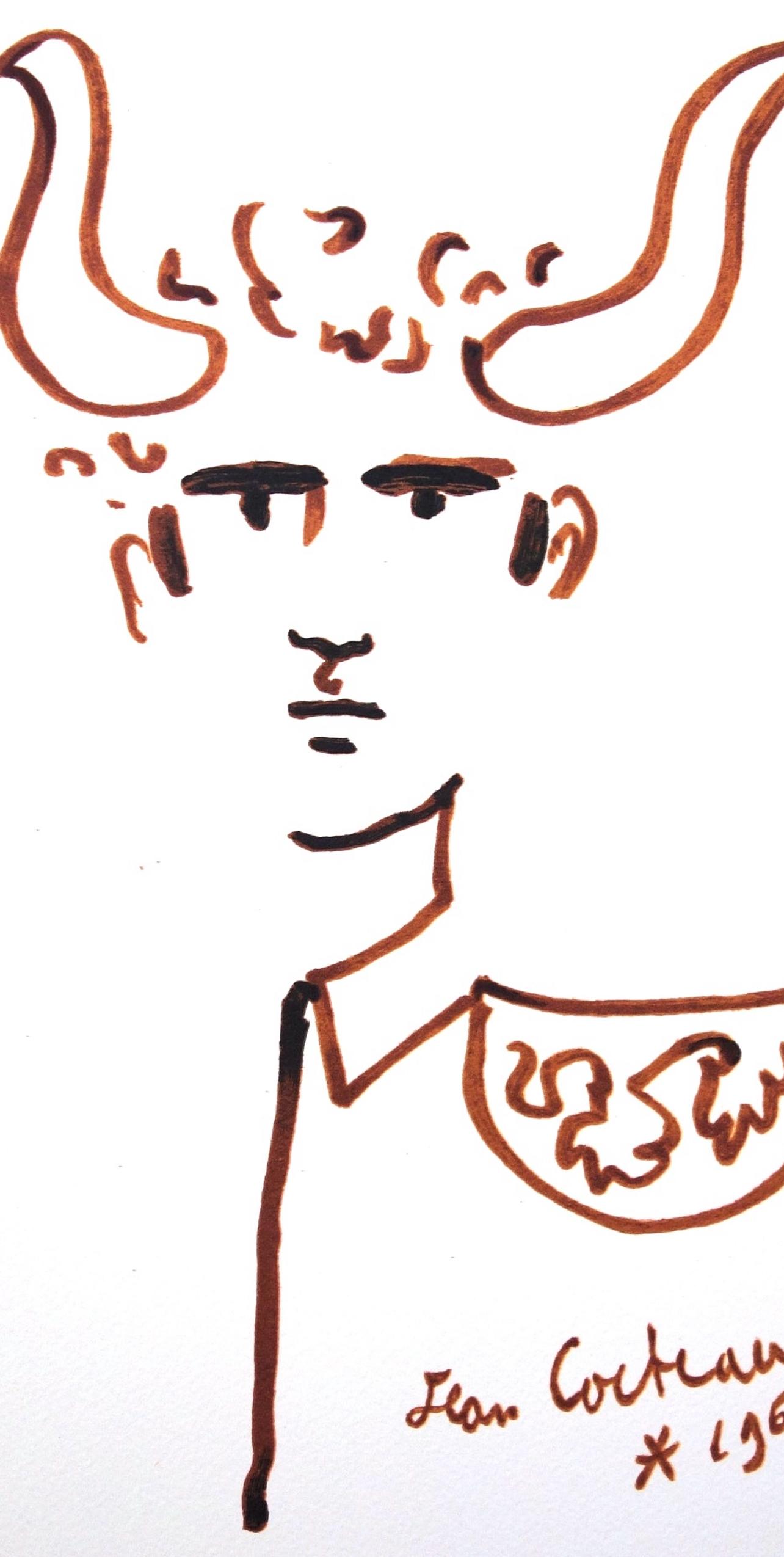 Cocteau, Composition, Taureaux (after) - Print by Jean Cocteau