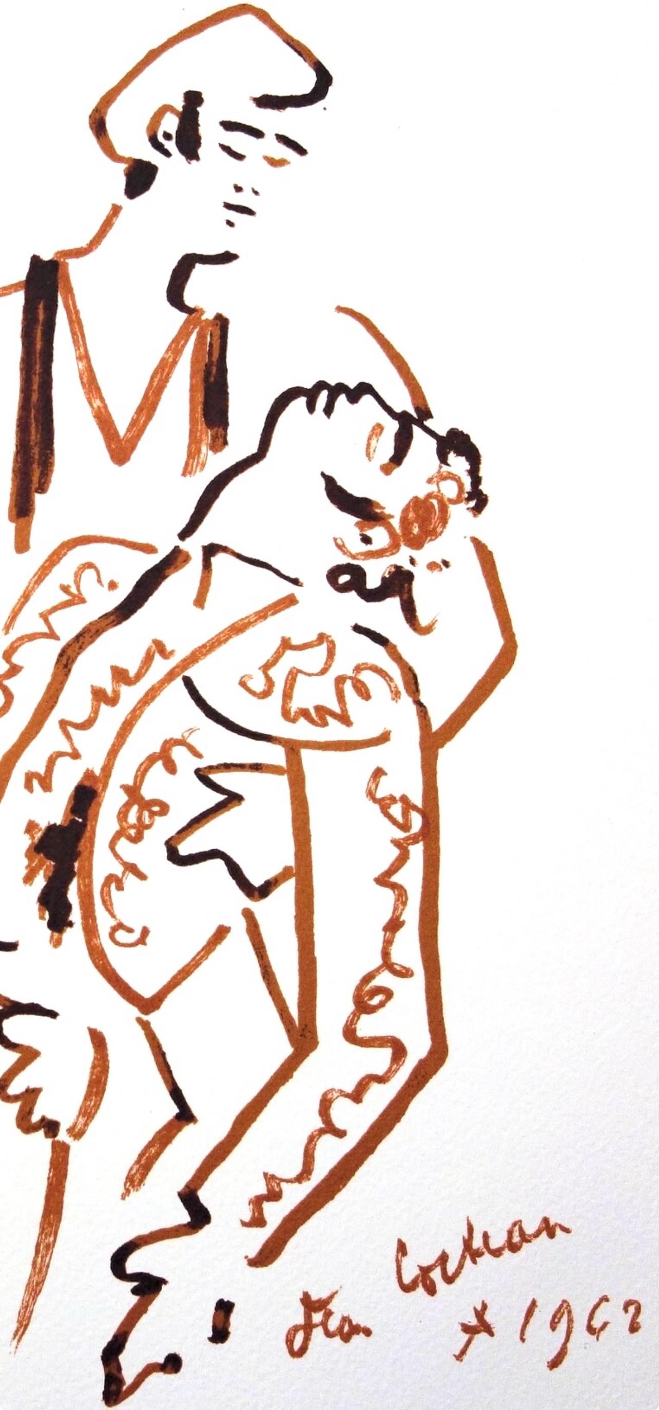 Cocteau, Composition, Taureaux (after) - Print by Jean Cocteau