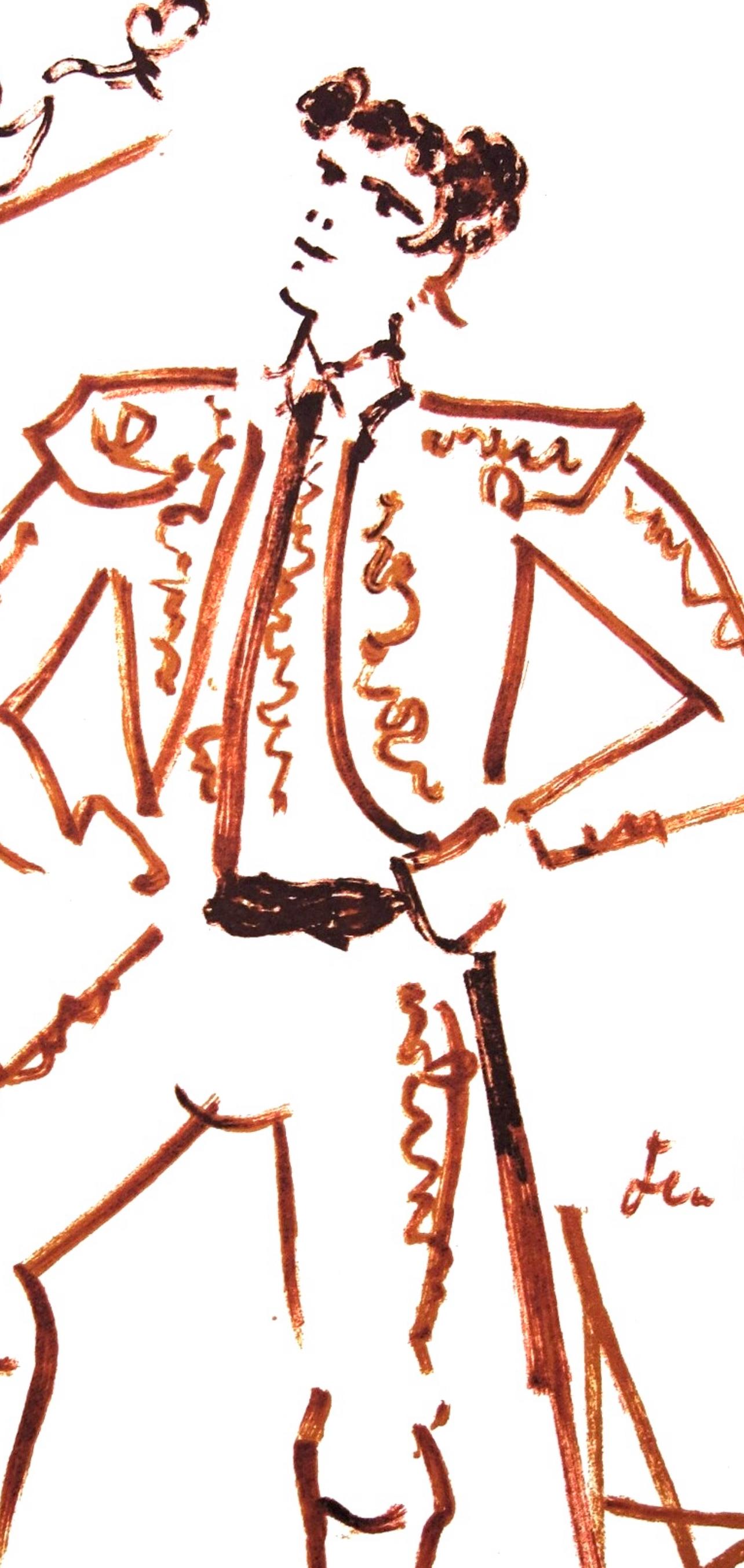 Cocteau, Composition, Taureaux (after) - Print by Jean Cocteau