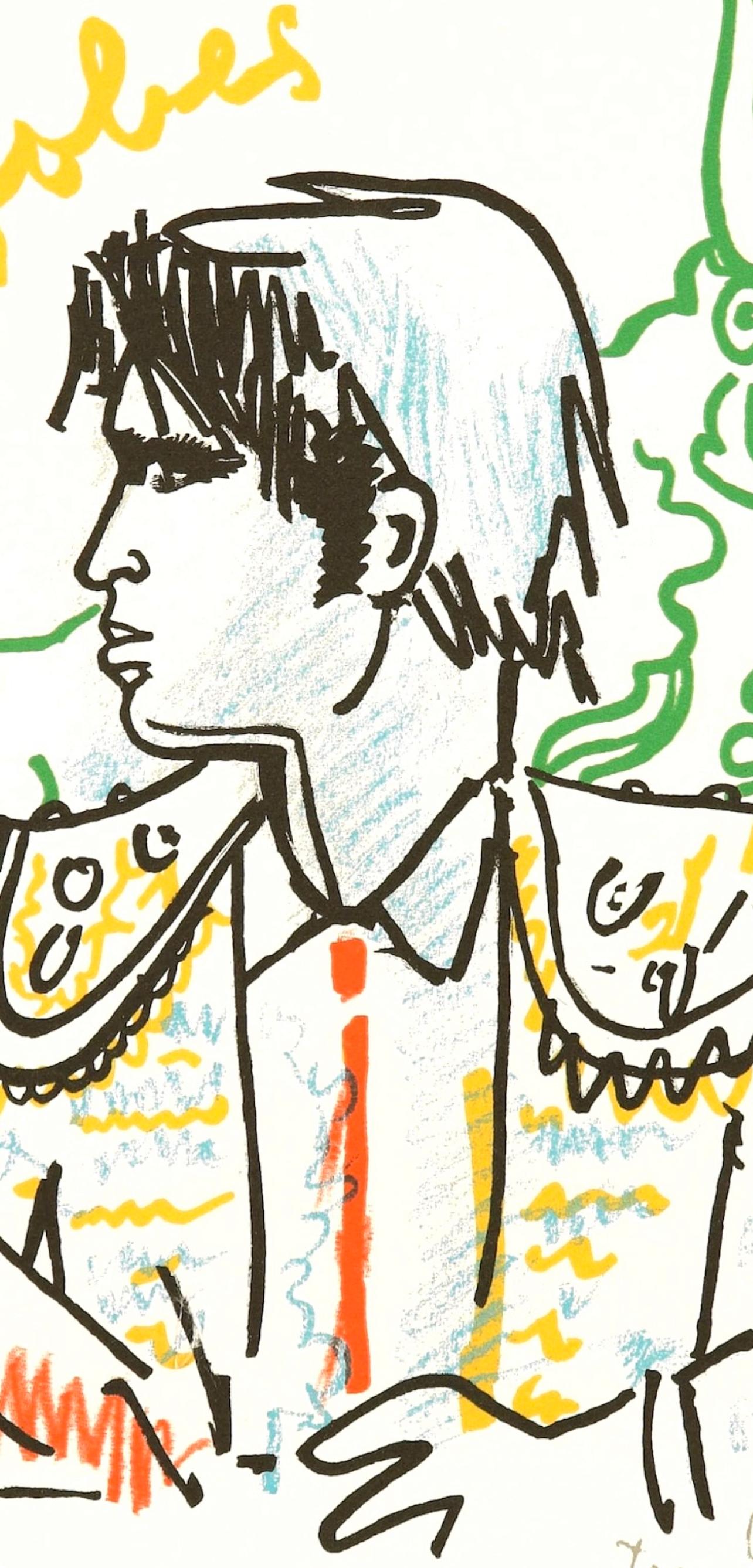 Cocteau, Composition, Taureaux (after) - Print by Jean Cocteau