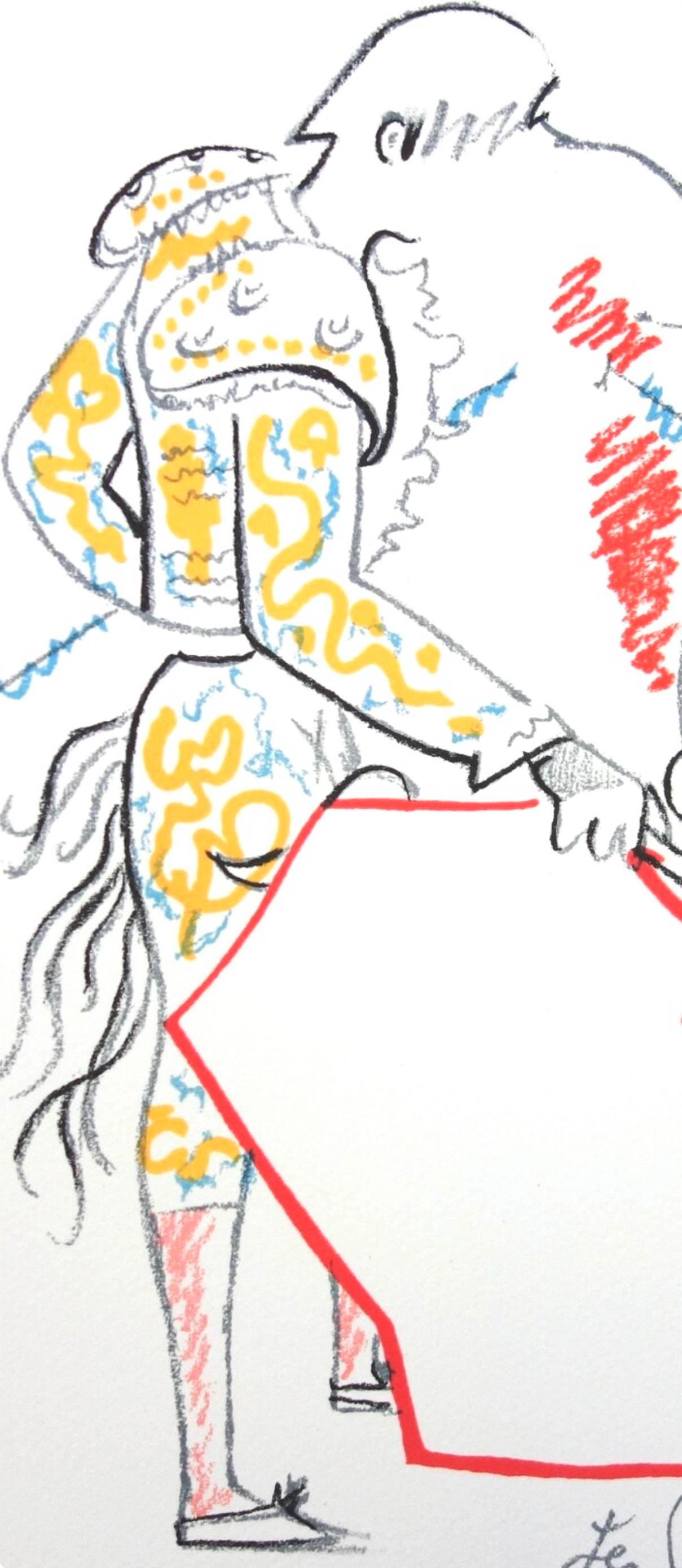 Cocteau, Composition, Taureaux (after) - Print by Jean Cocteau
