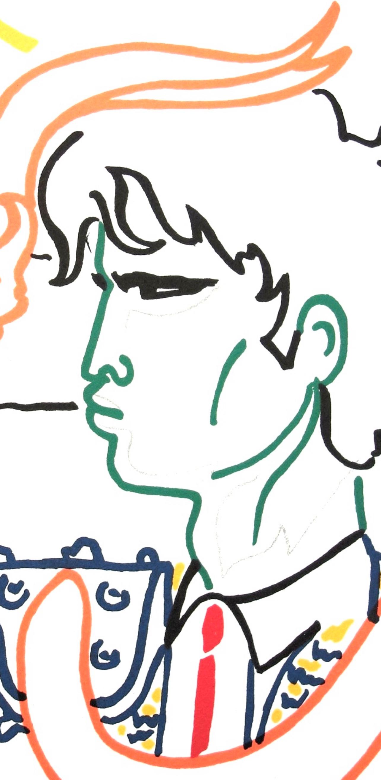Cocteau, Composition, Taureaux (after) - Print by Jean Cocteau