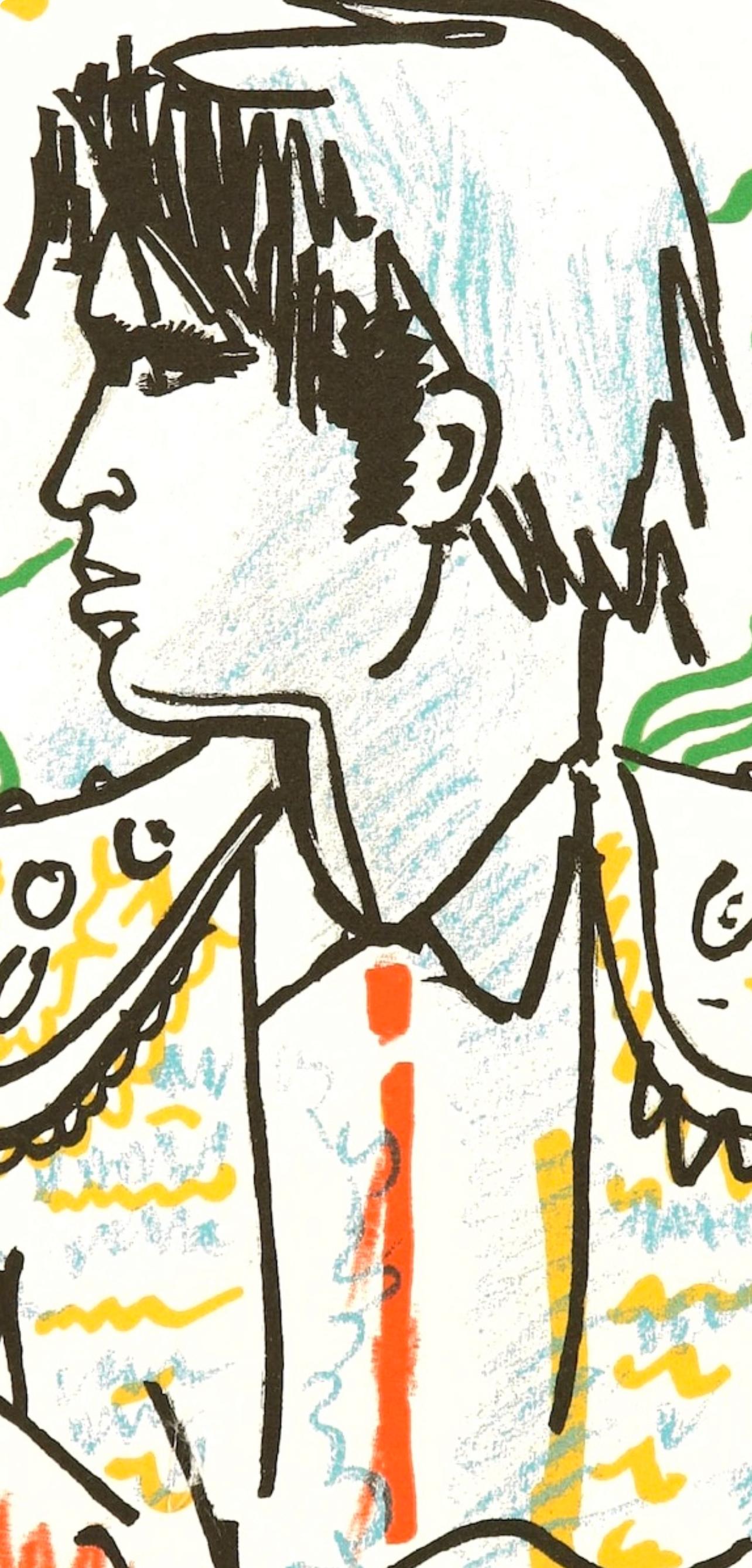 Cocteau, Composition, Taureaux (after) - Modern Print by Jean Cocteau