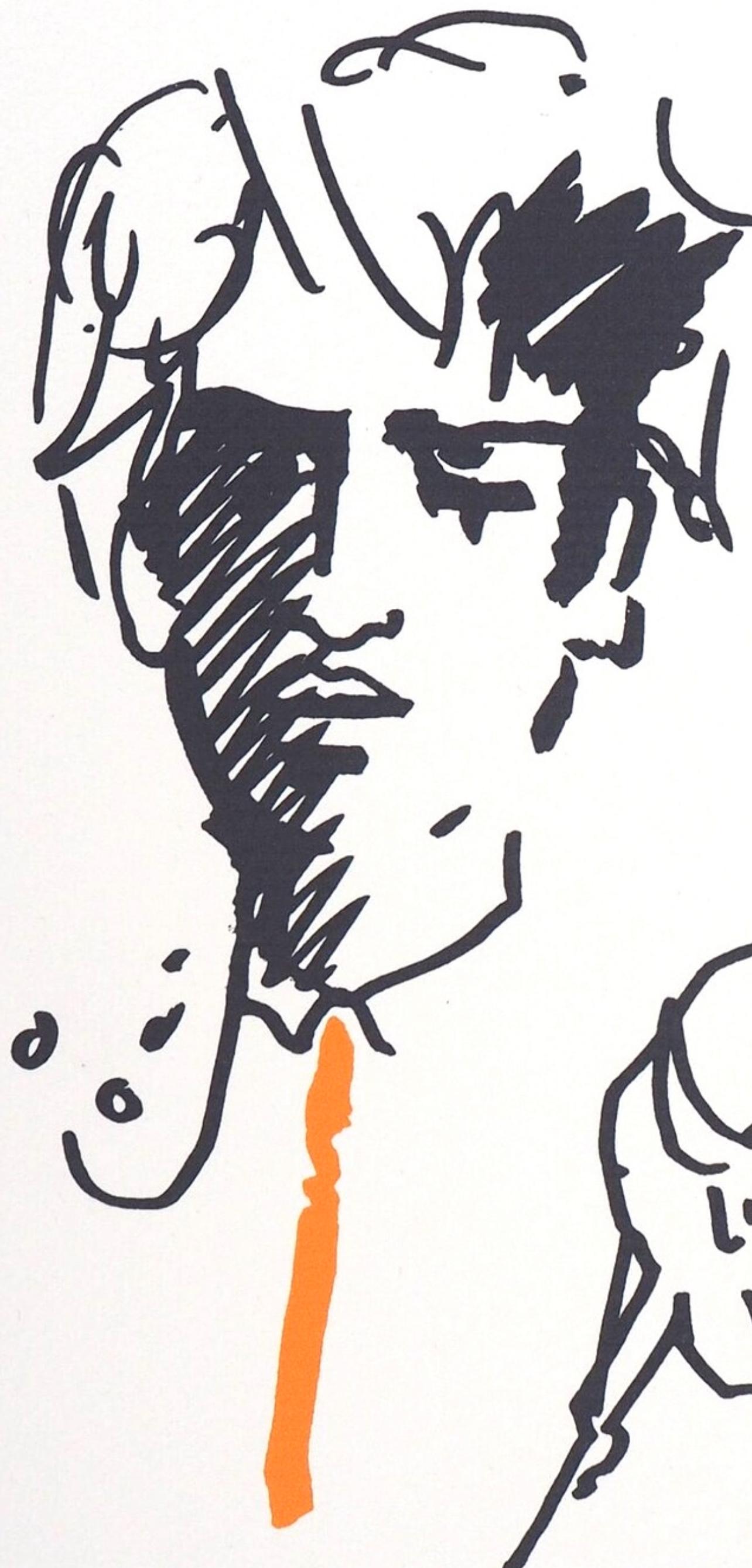 Cocteau, Composition, Taureaux (after) - Modern Print by Jean Cocteau