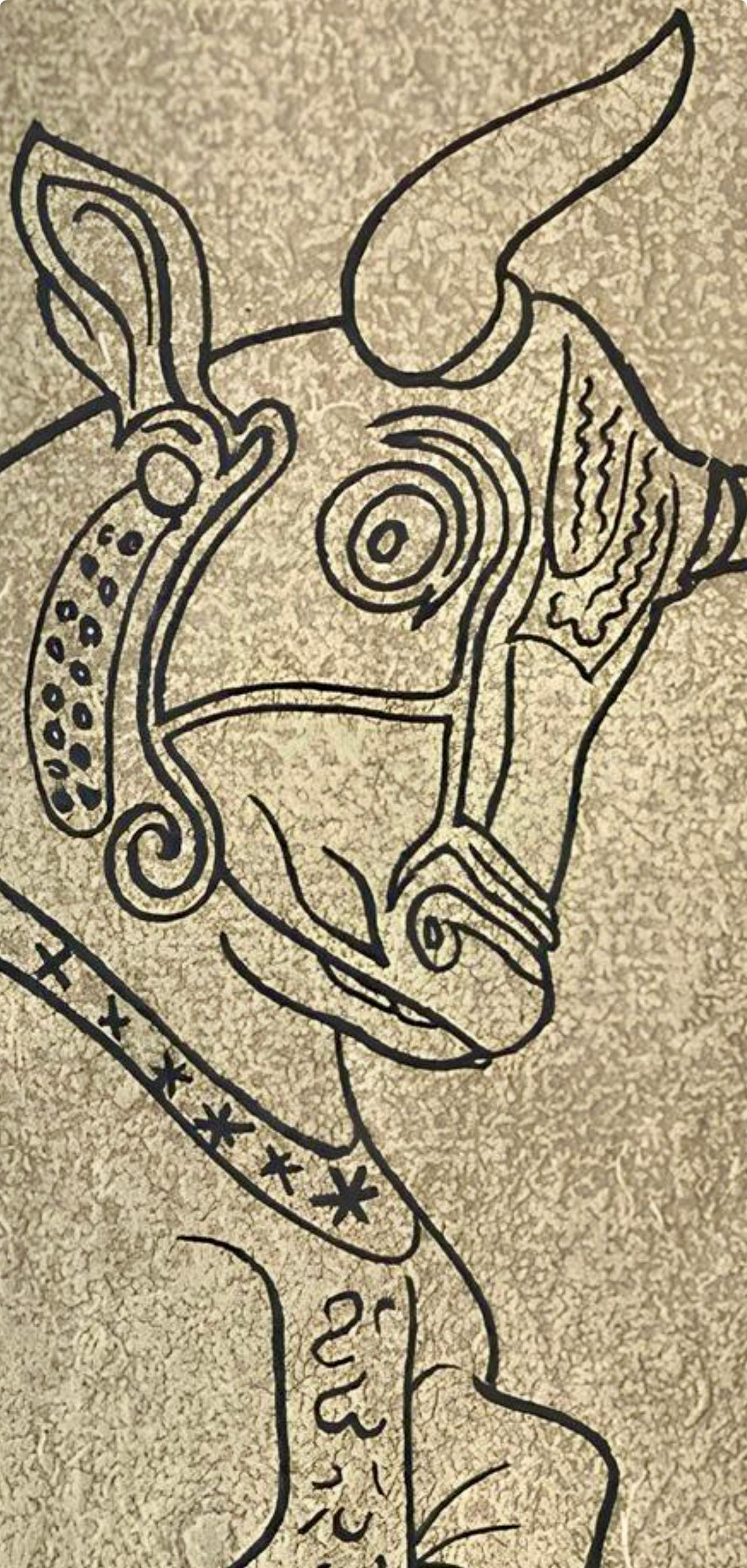 Cocteau, composition, Taureaux (après) - Moderne Print par Jean Cocteau