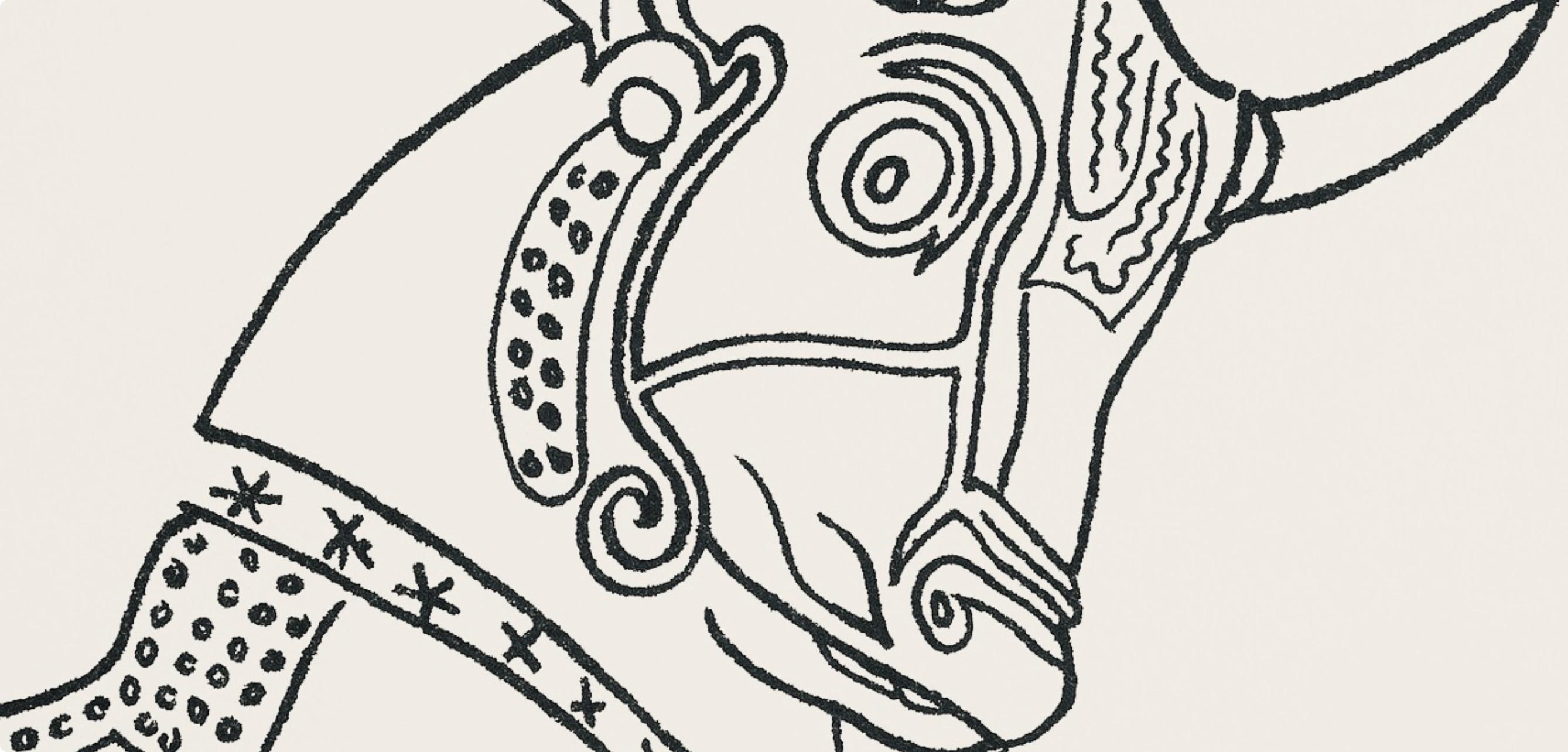 Cocteau, Composition, Taureaux (after) - White Figurative Print by Jean Cocteau