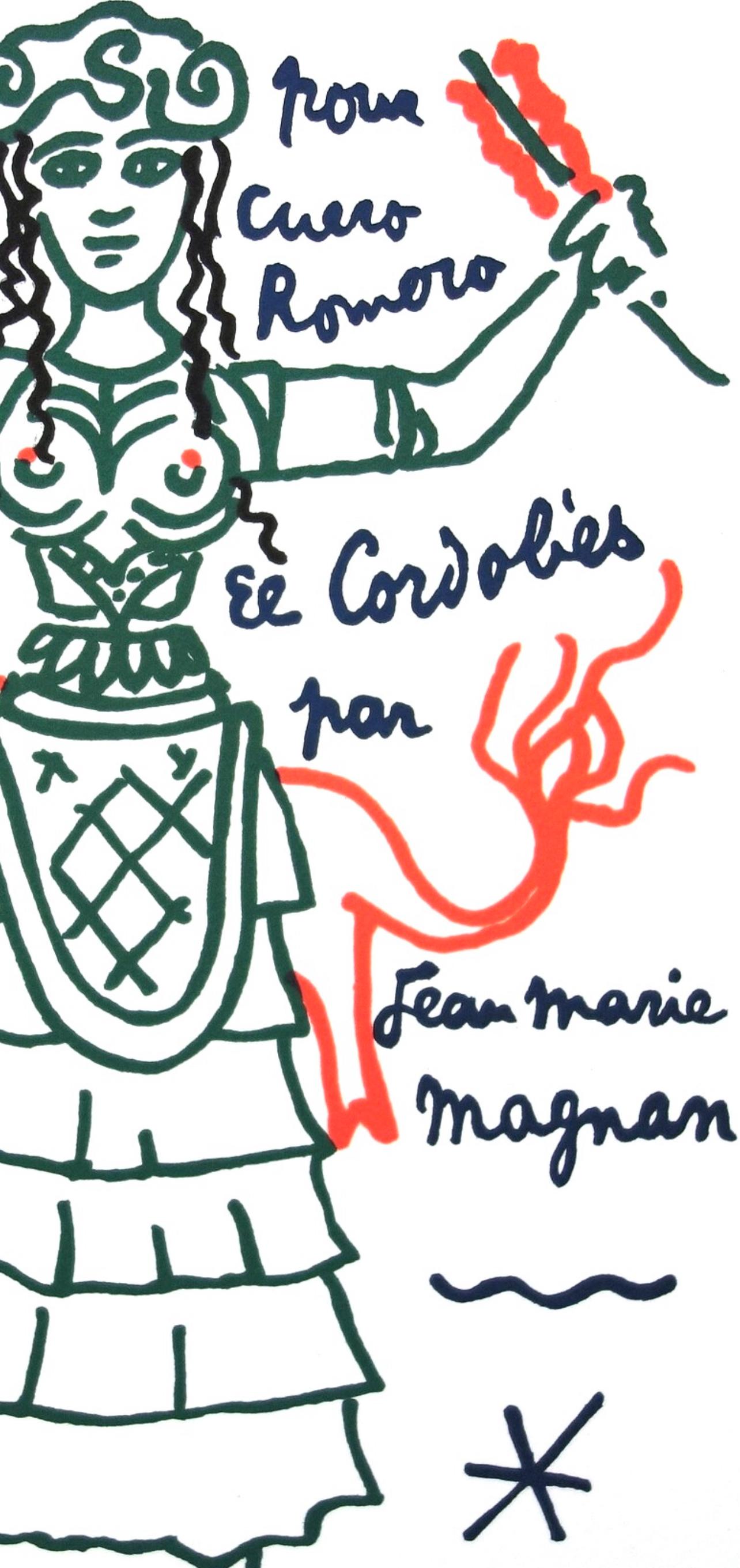 Cocteau, Composizione, Taureaux (dopo) - Figurative Print Nero di Jean Cocteau