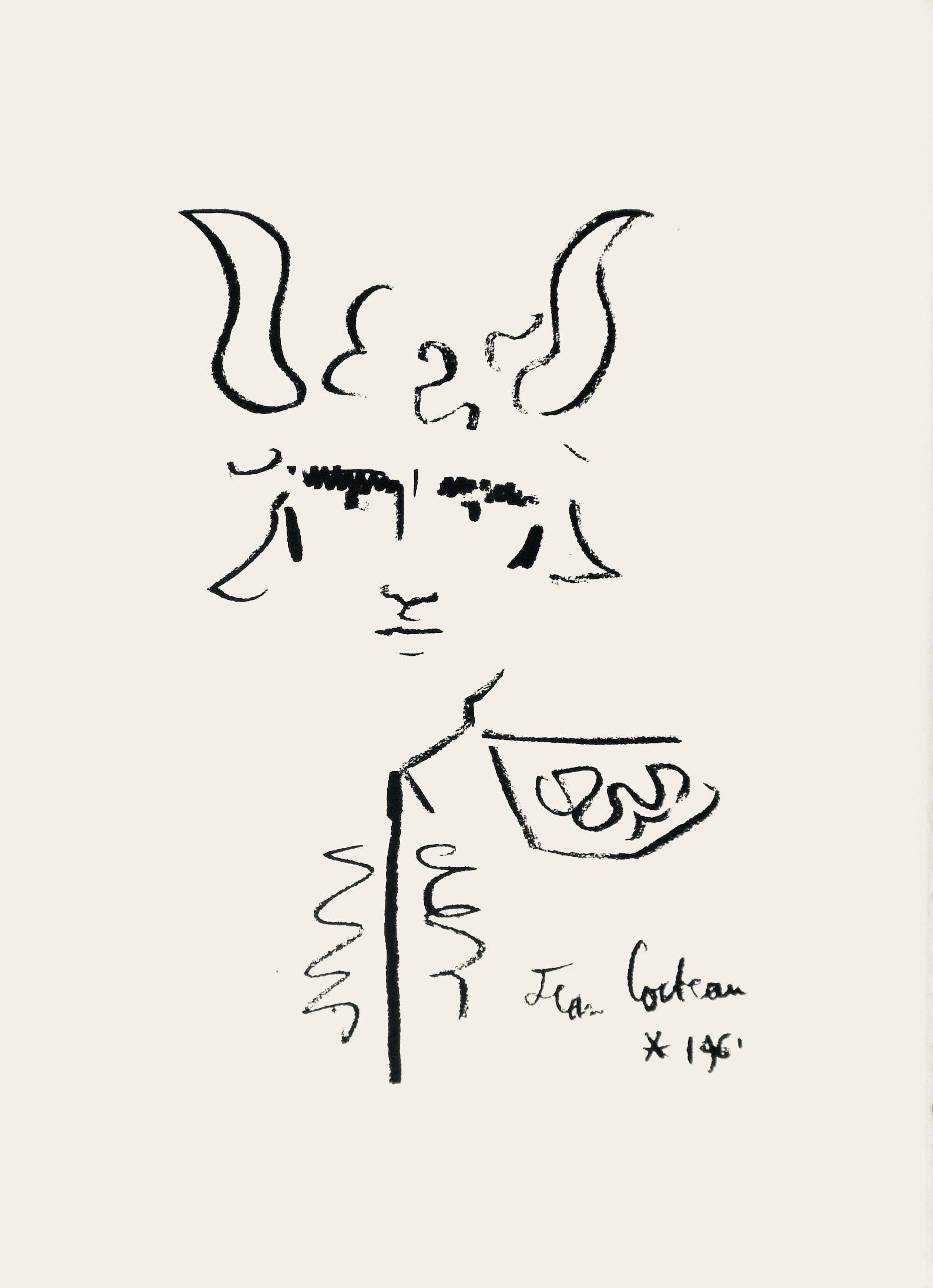Figurative Print de Jean Cocteau - Cocteau, Composición, Taureaux (después)