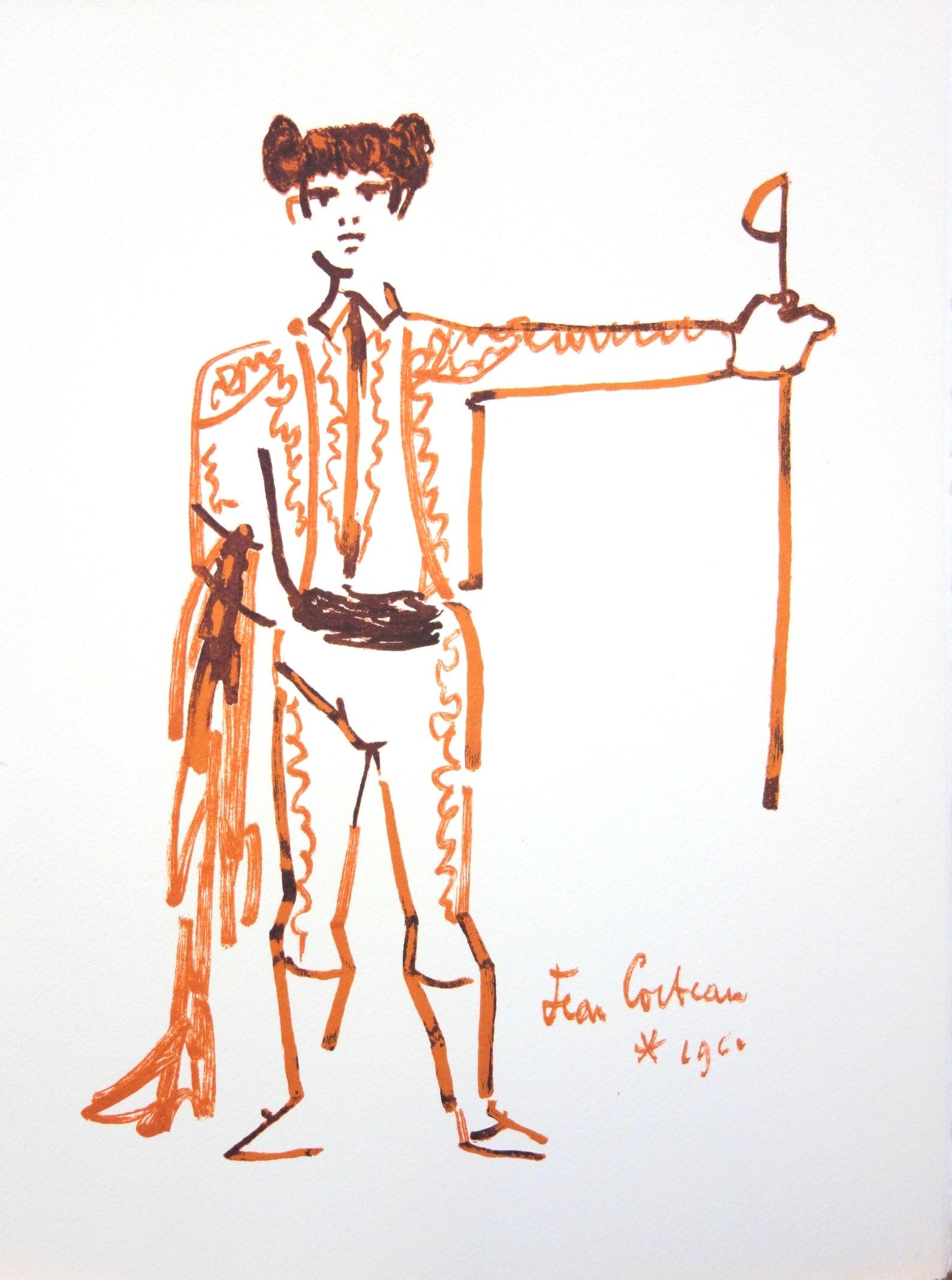 Jean Cocteau Figurative Print - Cocteau, Composition, Taureaux (after)